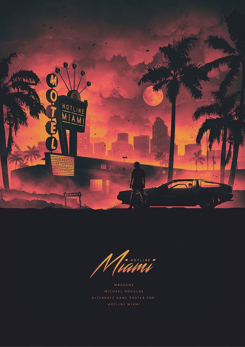 A poster for the game Hotline Miami. - Miami