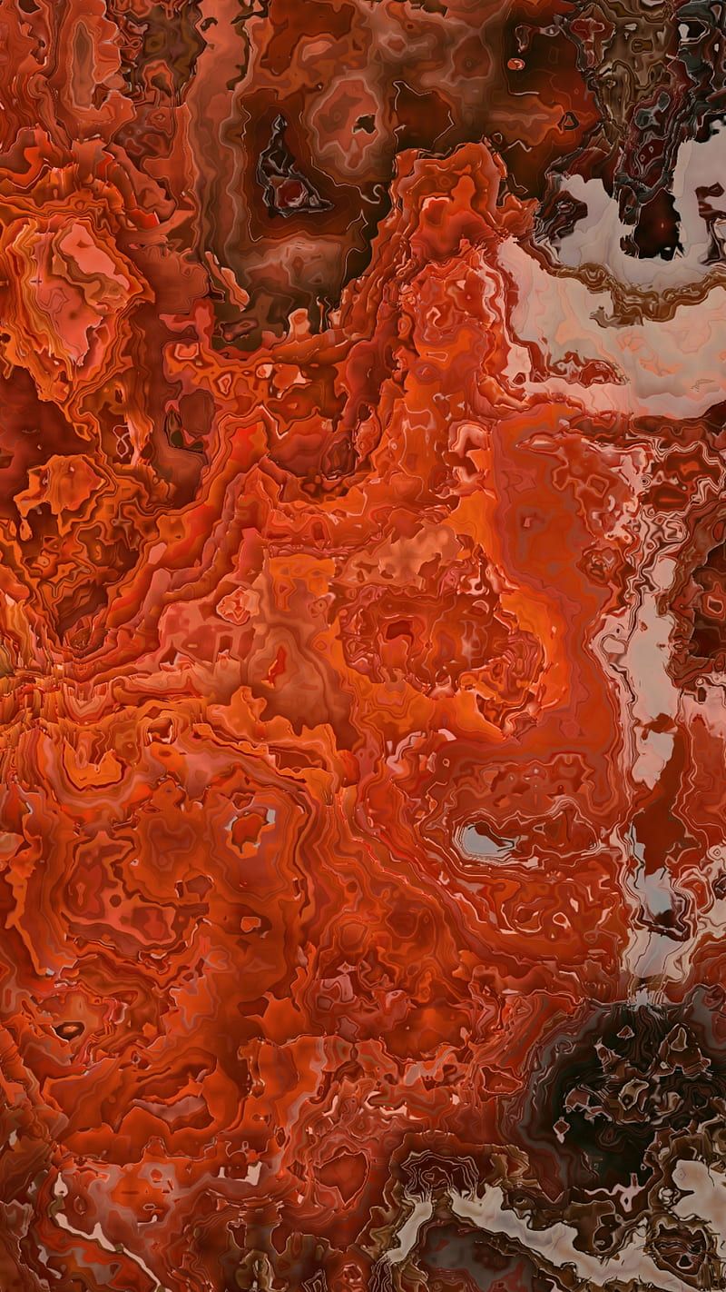 A photo of a red and brown abstract painting - Dark orange
