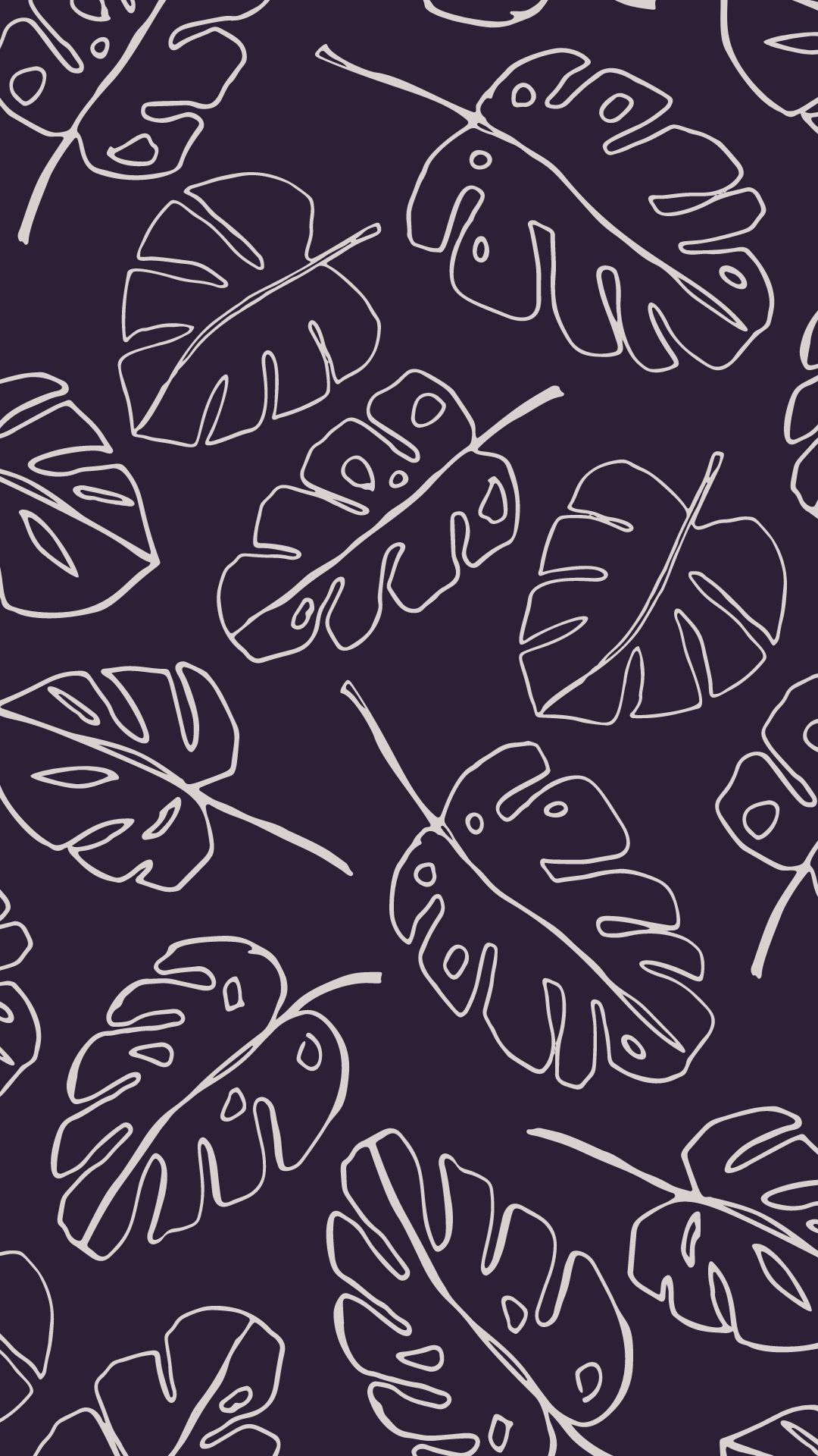 A pattern of leaves on black background - Monstera