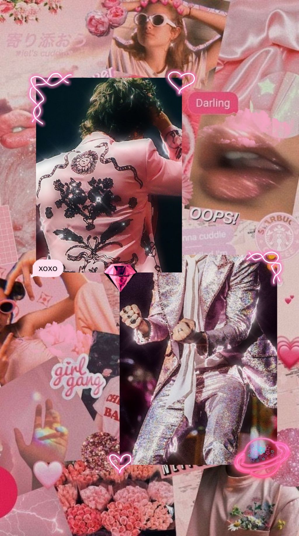 Harry Styles Pink Wallpaper