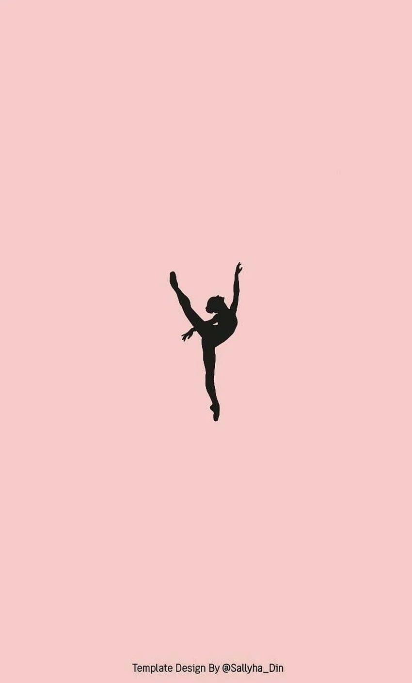 A silhouette of a ballerina in a pink background - Gymnastics
