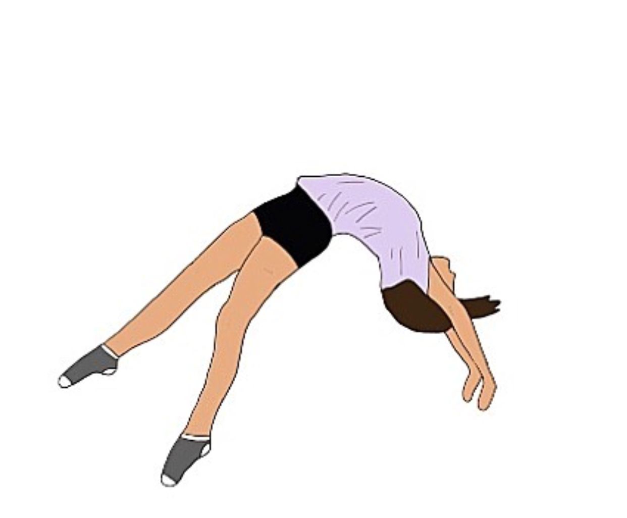 A cartoon drawing of a woman doing a back bend. - Gymnastics