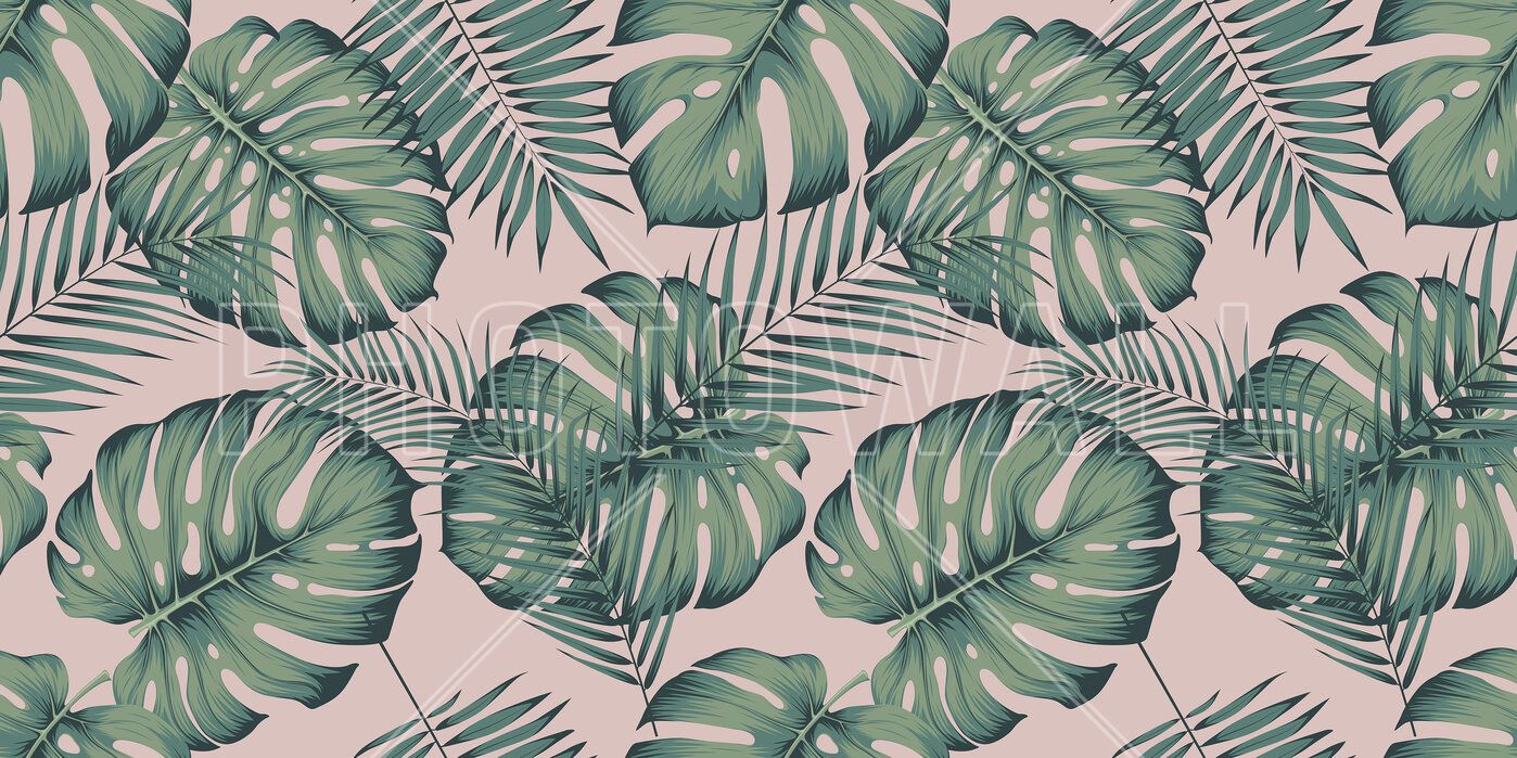 A seamless pattern with tropical leaves - Monstera