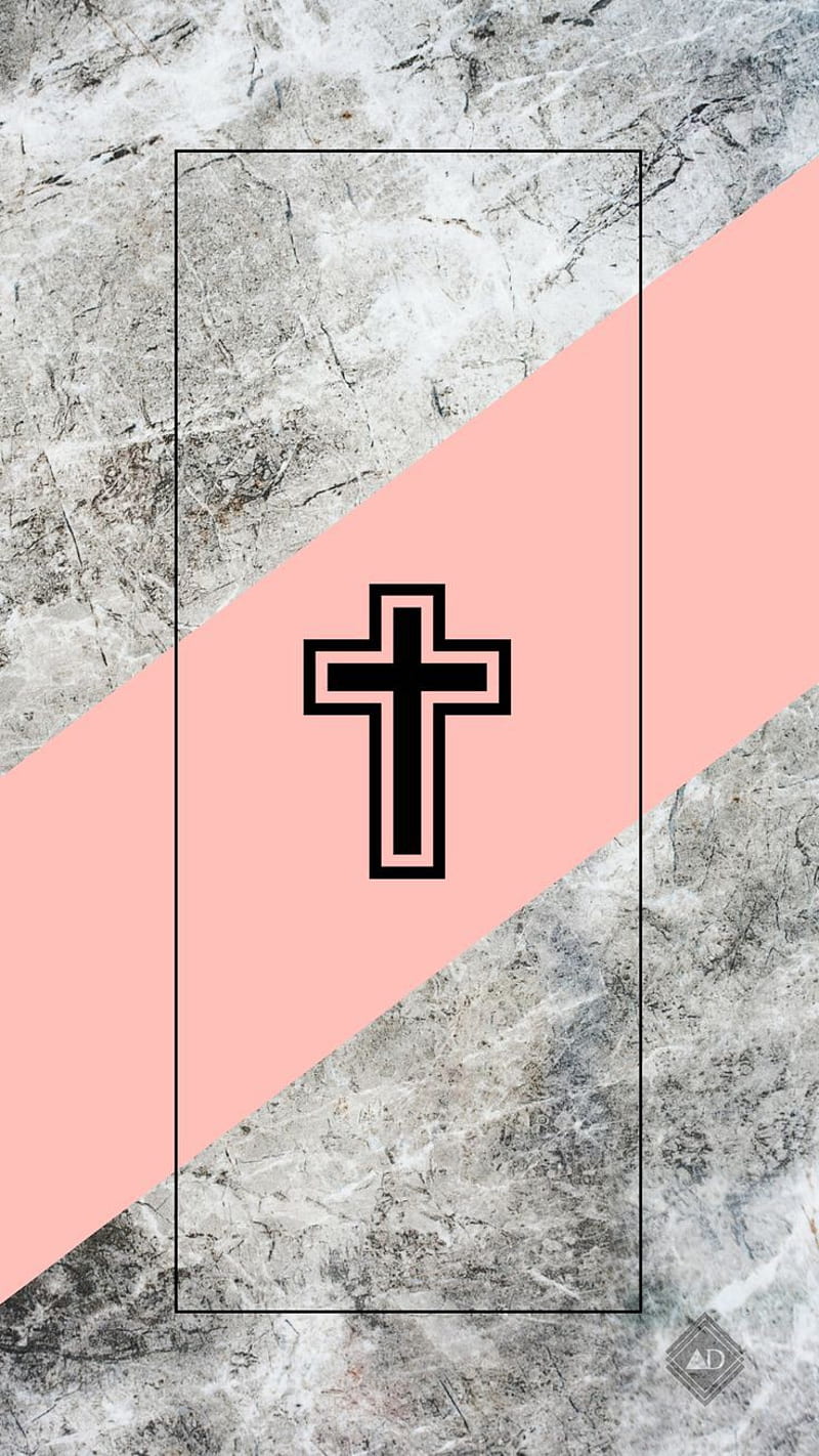 A cross on top of pink stripes - Cross, Jesus, Christian, christian iPhone