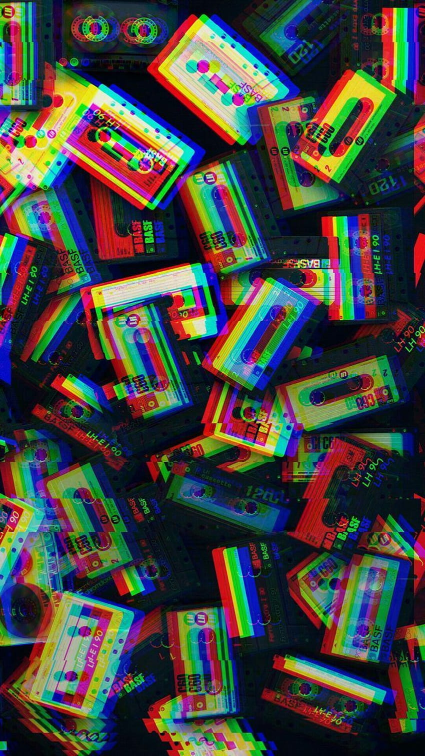 A colorful pile of cassettes - Trippy