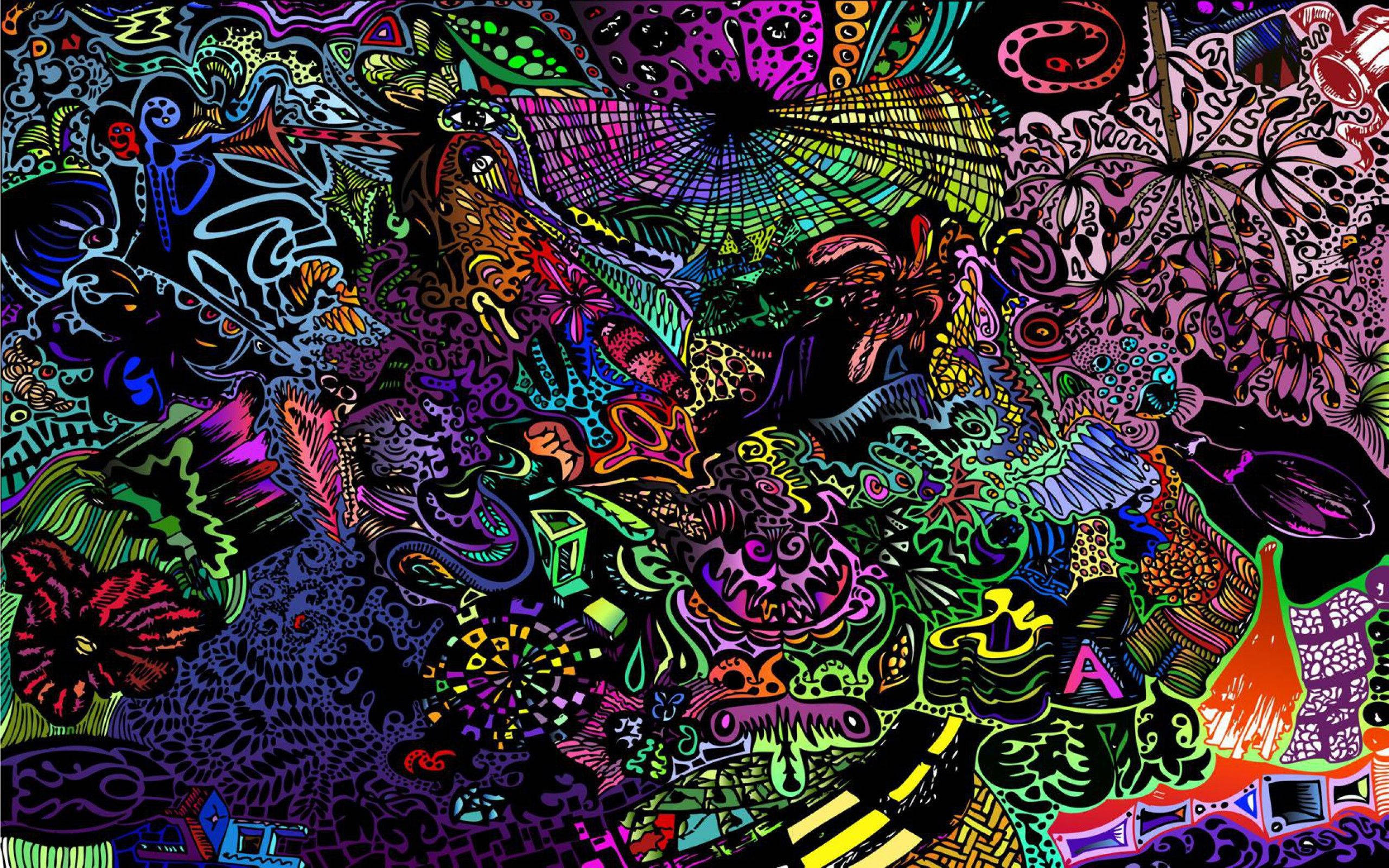 A colorful abstract artwork with many different colors - Trippy