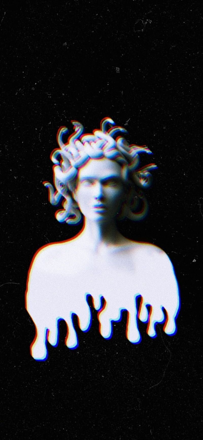 Medusa Aesthetic, aesthetic, black, glitch, medusa, snake, versace, white, HD phone wallpaper