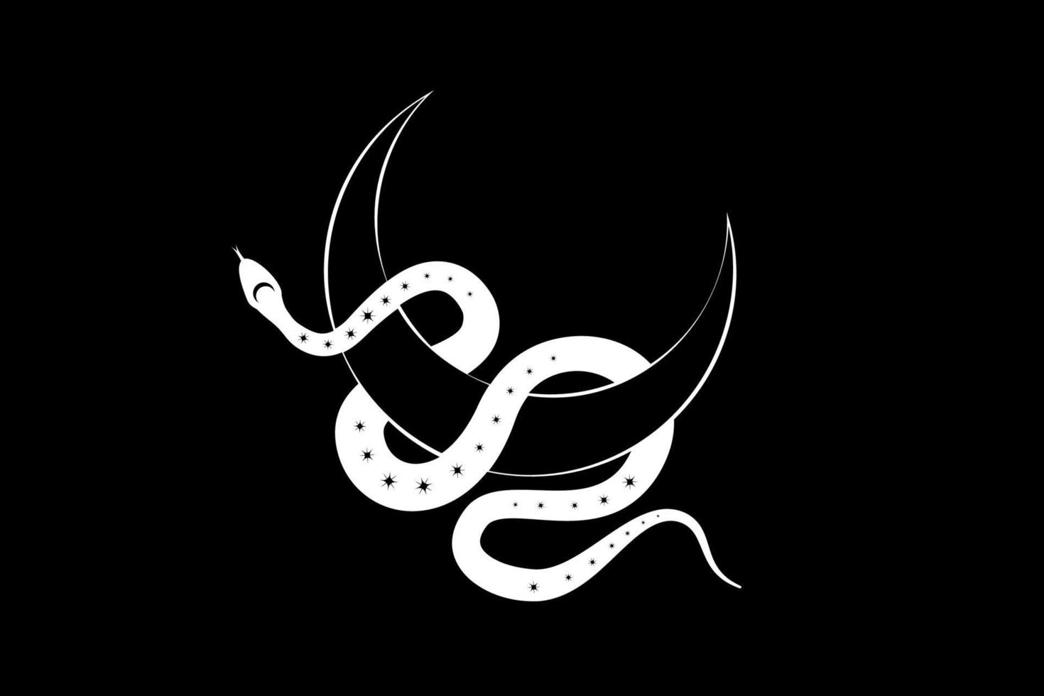 A snake with horns on black background - Snake