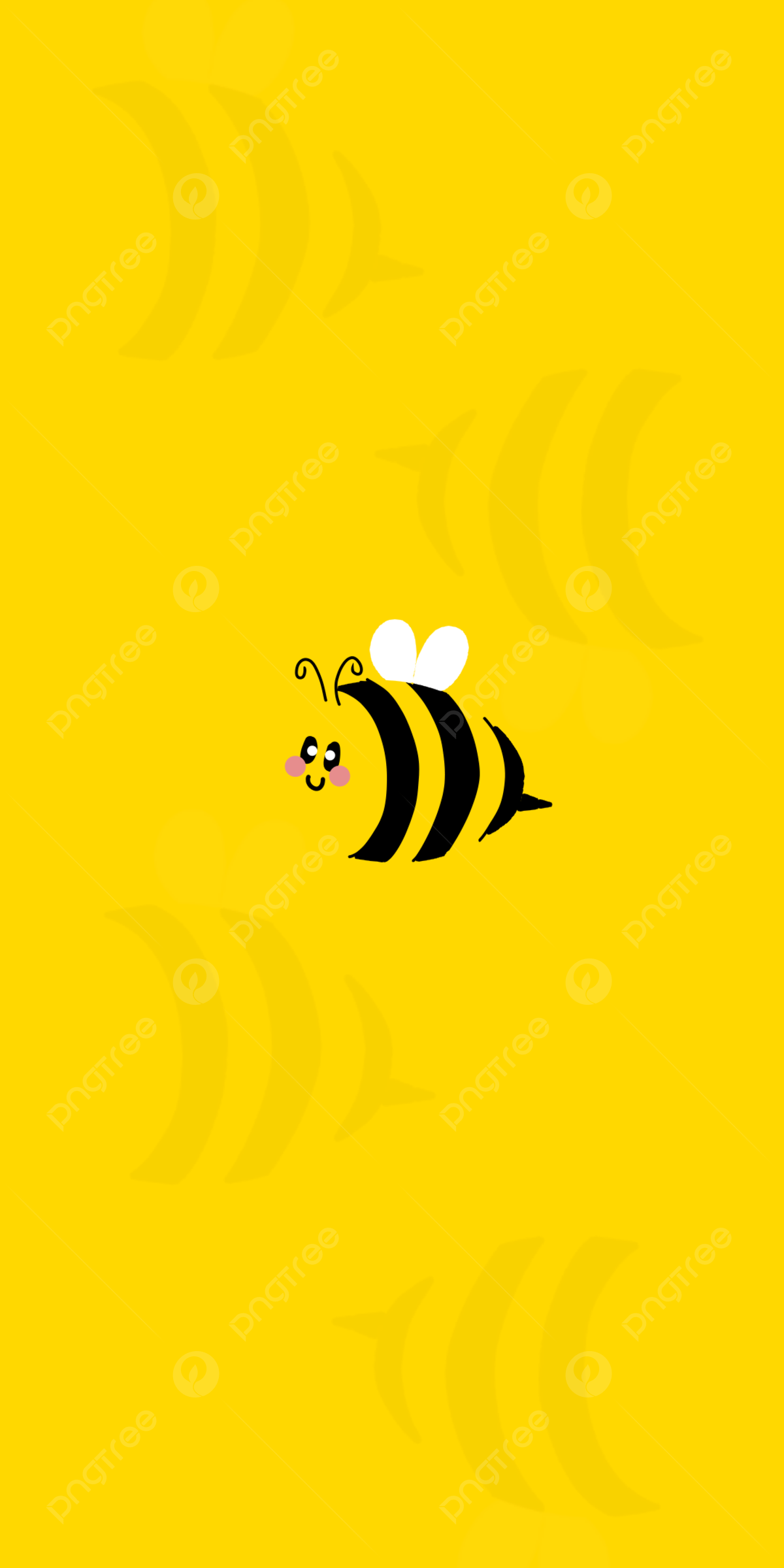 Yellow Bee Hand Drawn Wallpaper Background, Bee, Cartoon, Yellow Background Image for Free Download