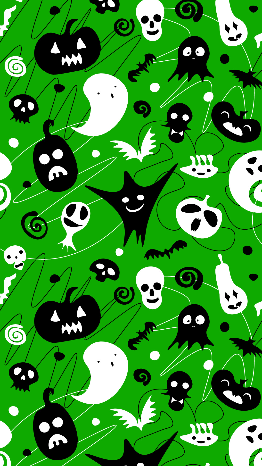 A green and black halloween pattern - Spooky