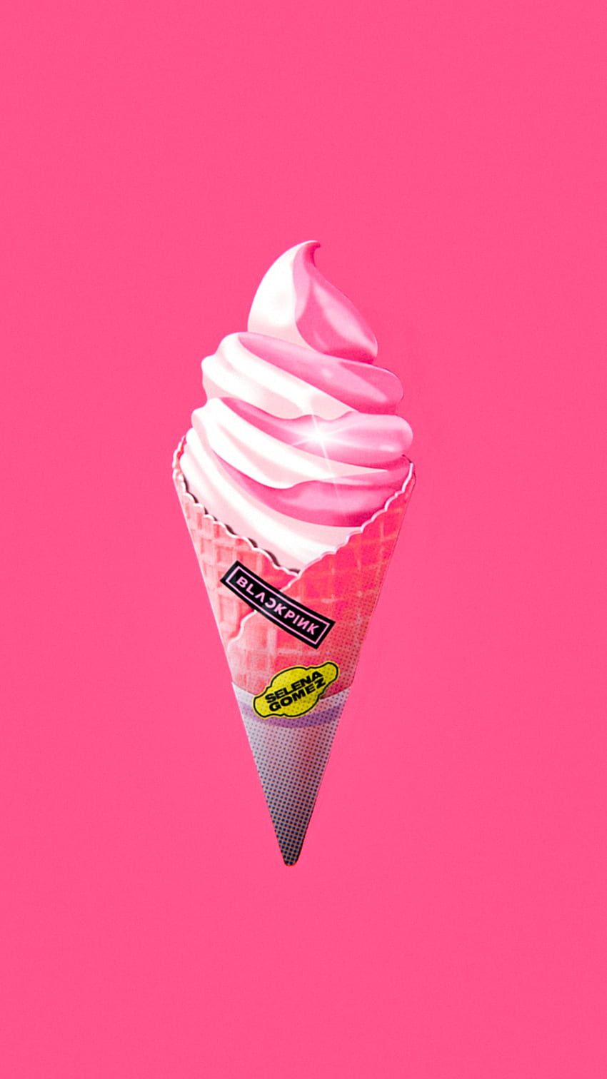 Ice cream cone with pink background - Ice cream