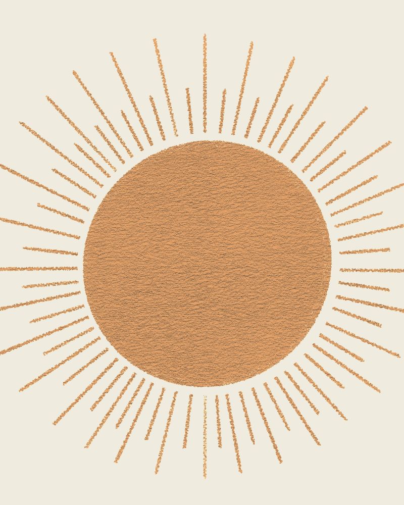 A sun with rays coming out of it - Boho