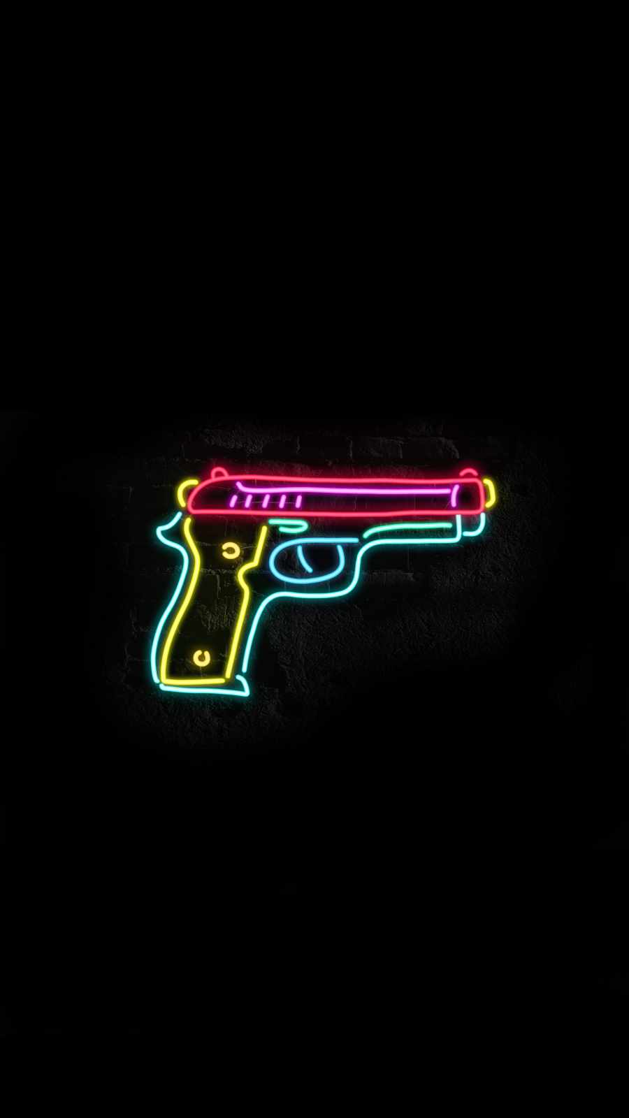 A neon gun on black background - Neon