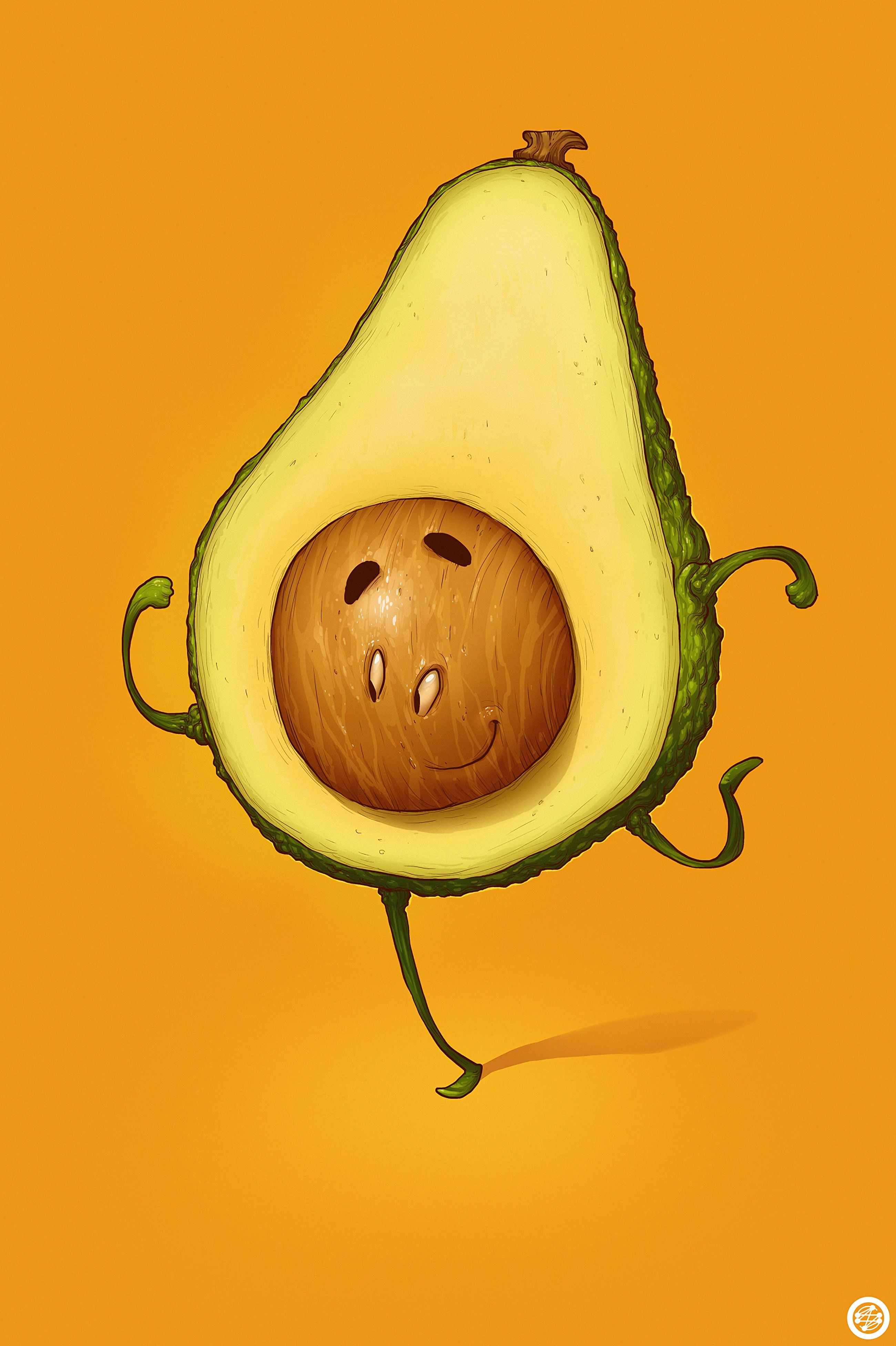 Mobile wallpaper: Smalik, Avocado, Funny, Art, Smile, 59496 download the picture for free