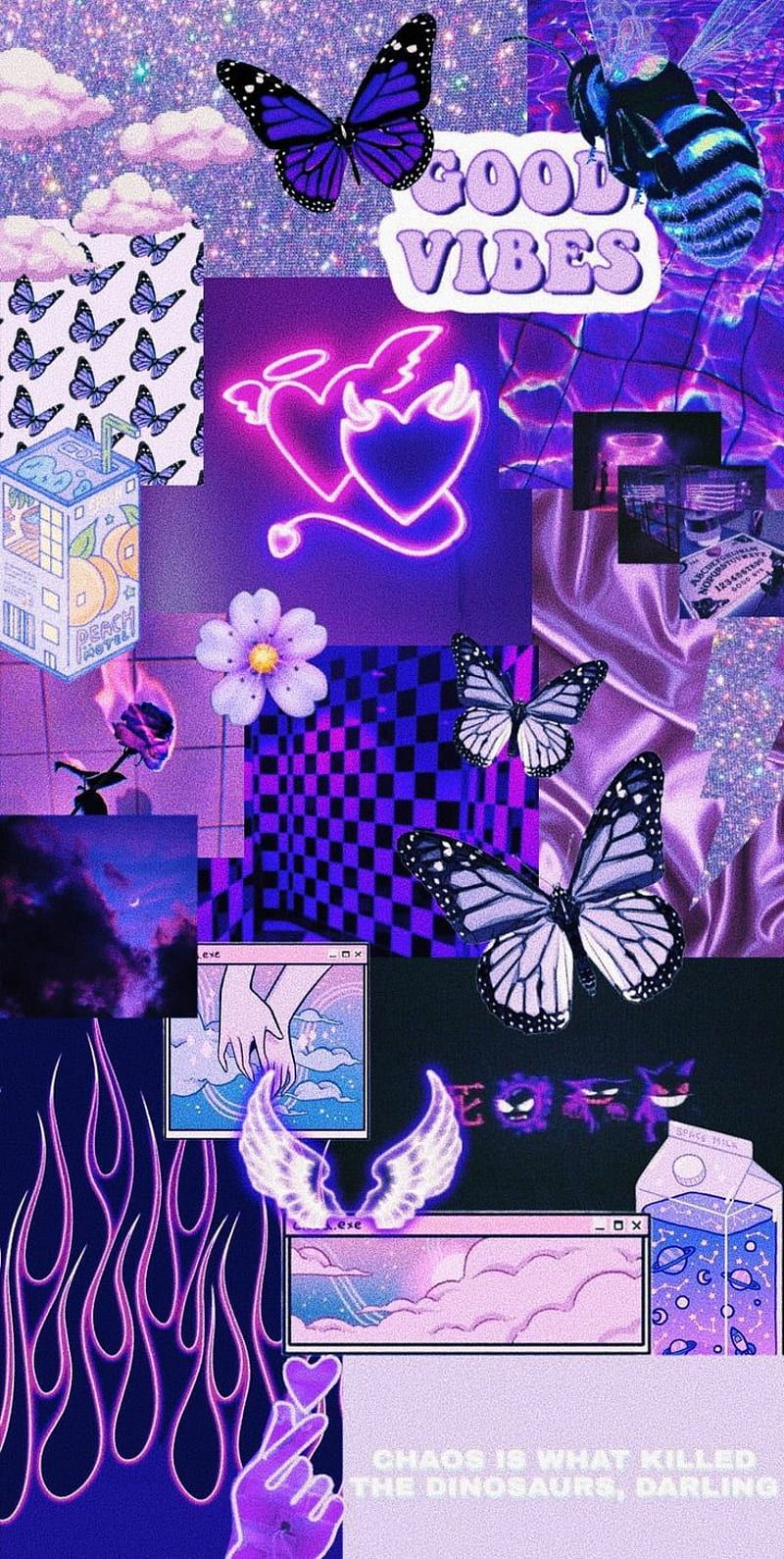 A collage of pictures with purple and pink colors - Violet, purple, cool, cute purple