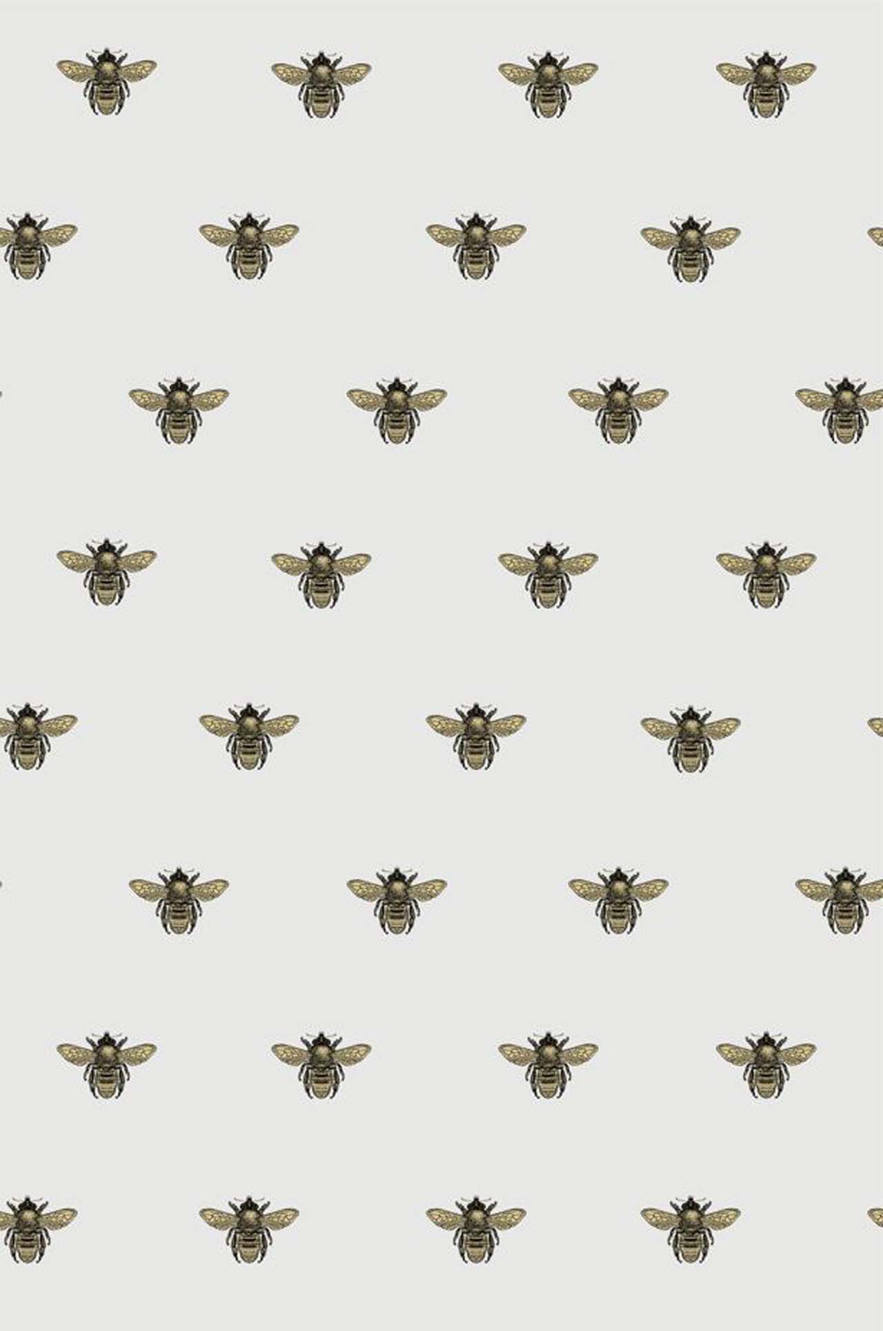 A pattern of bees on a white background - Bee, honey