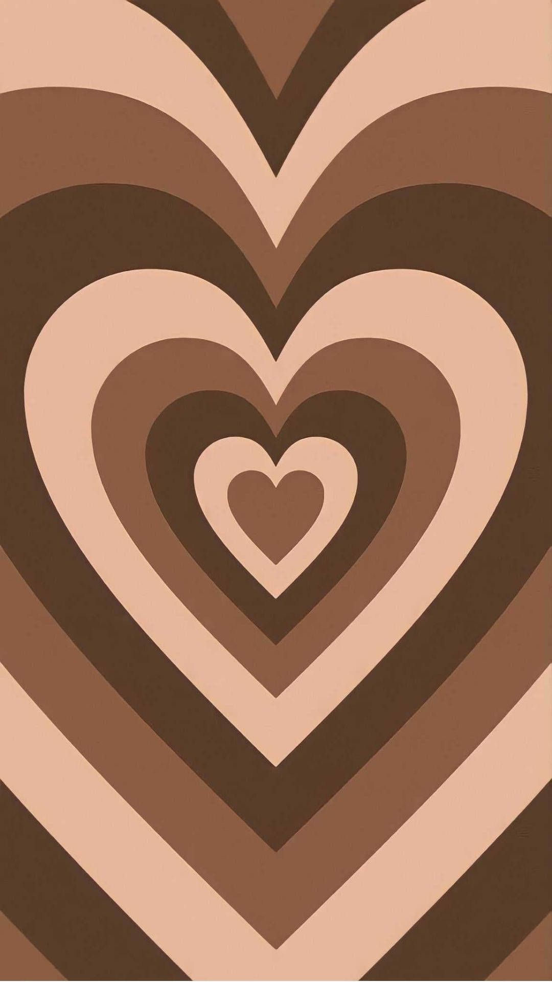 Download Love Aesthetic Brown Hearts Wallpaper