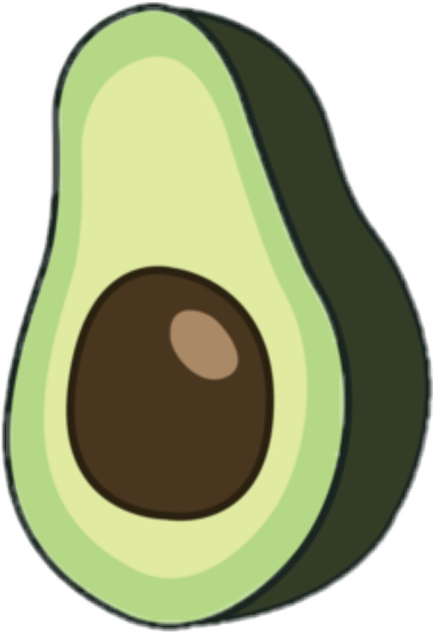 A picture of half an avocado on a green background - Avocado