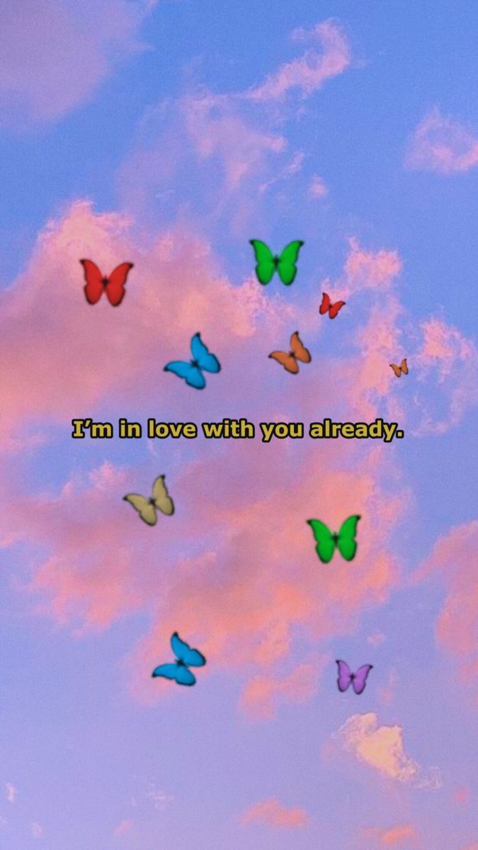 A sky with butterflies flying in the air - Bright