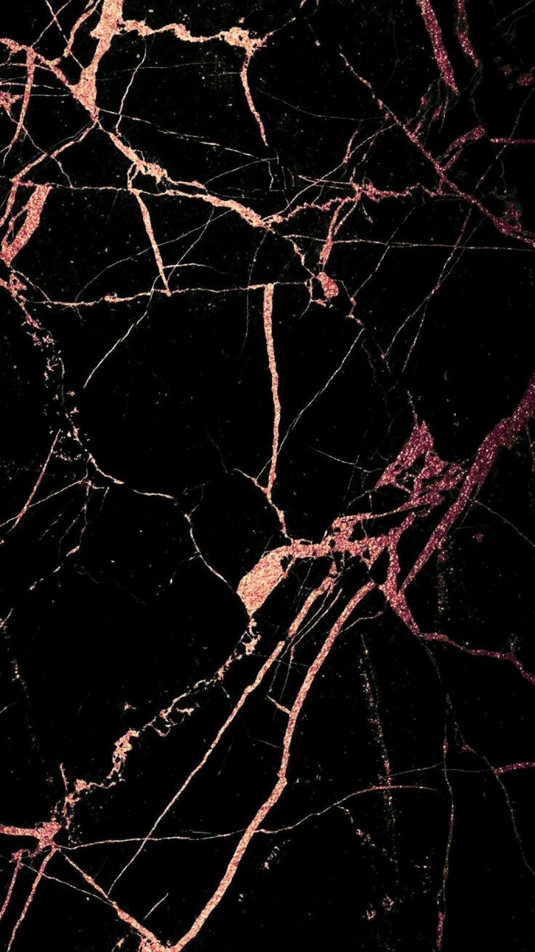 Rose gold and black marble wallpaper for your phone or desktop. - Gold