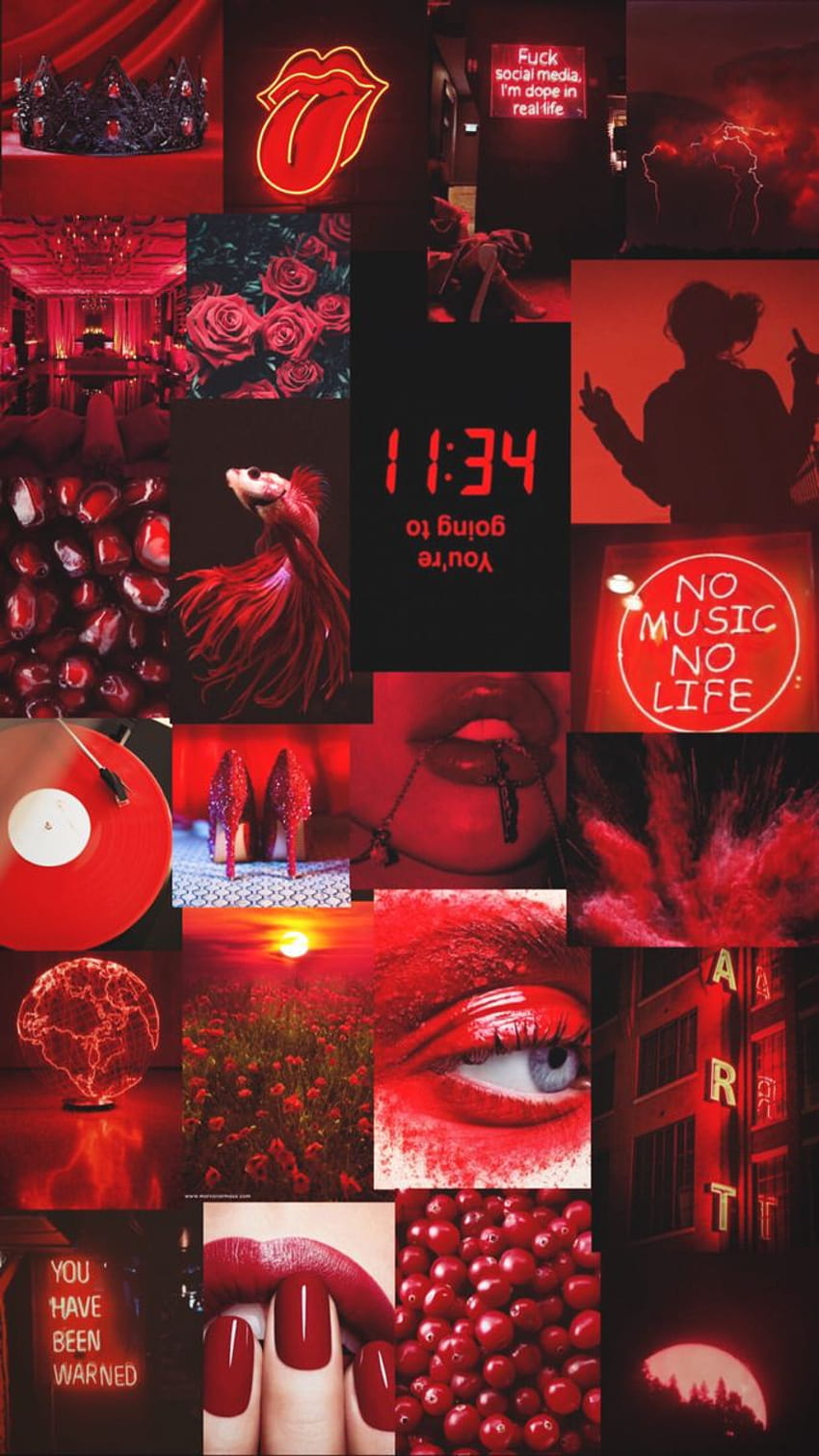 Dark red aesthetic collage HD wallpaper