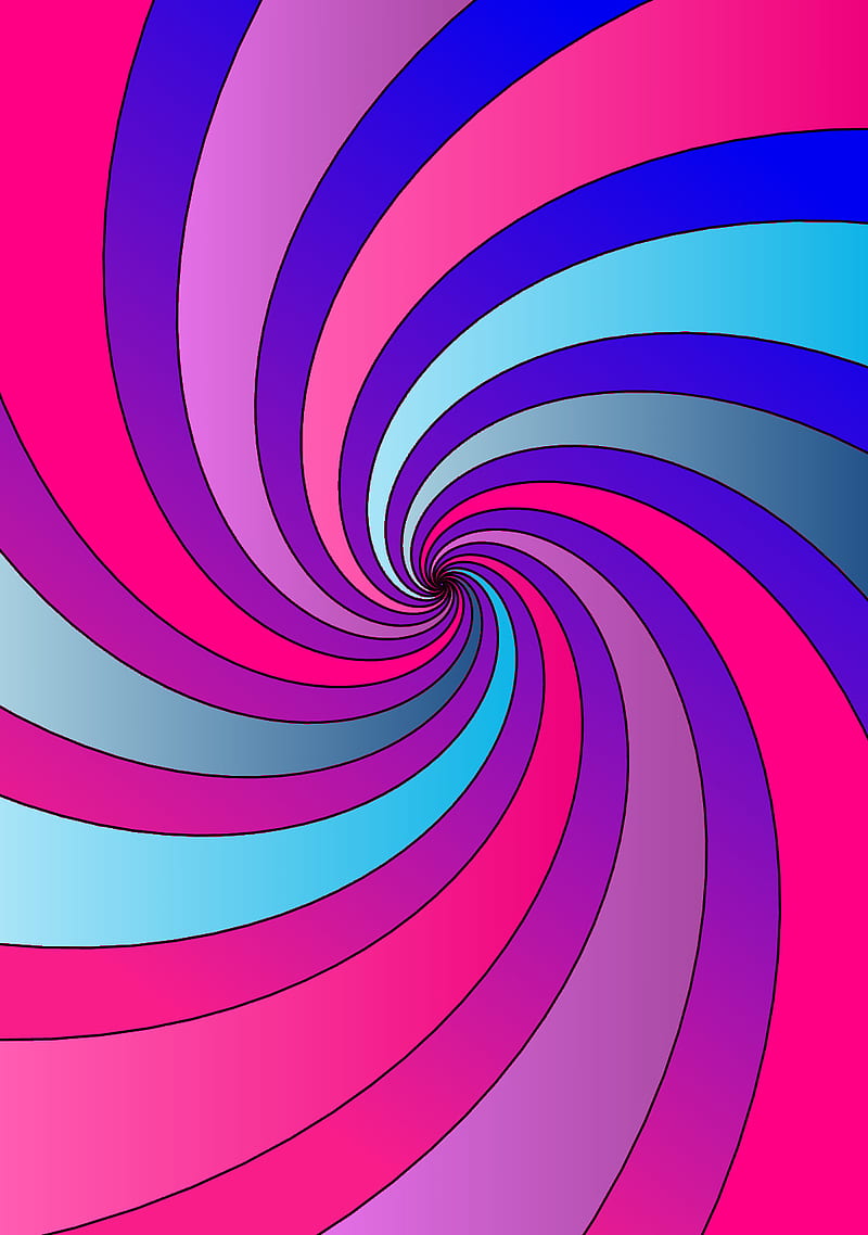 A colorful spiral on pink and blue background - Pride, bisexual
