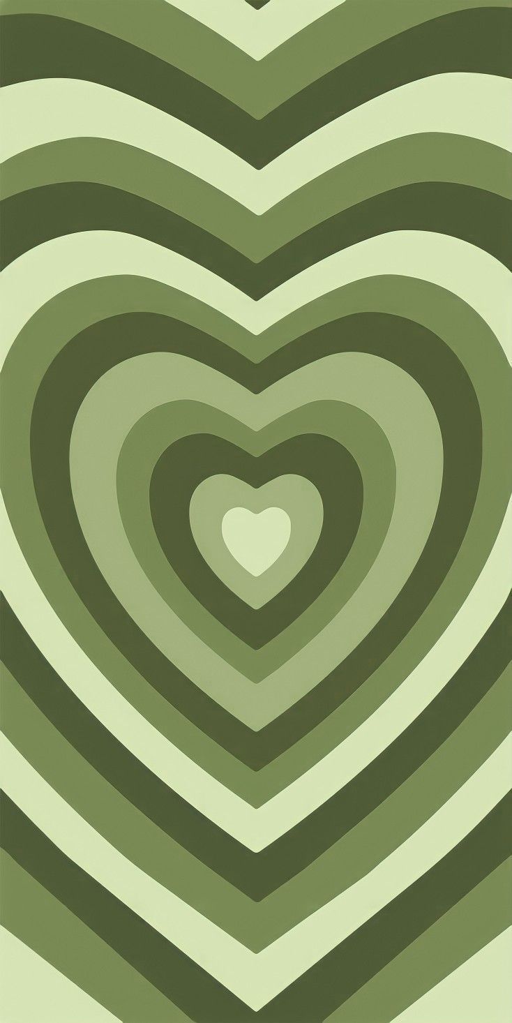 Wallpaper phone heart shape in the middle of many other hearts in green tones - Heart
