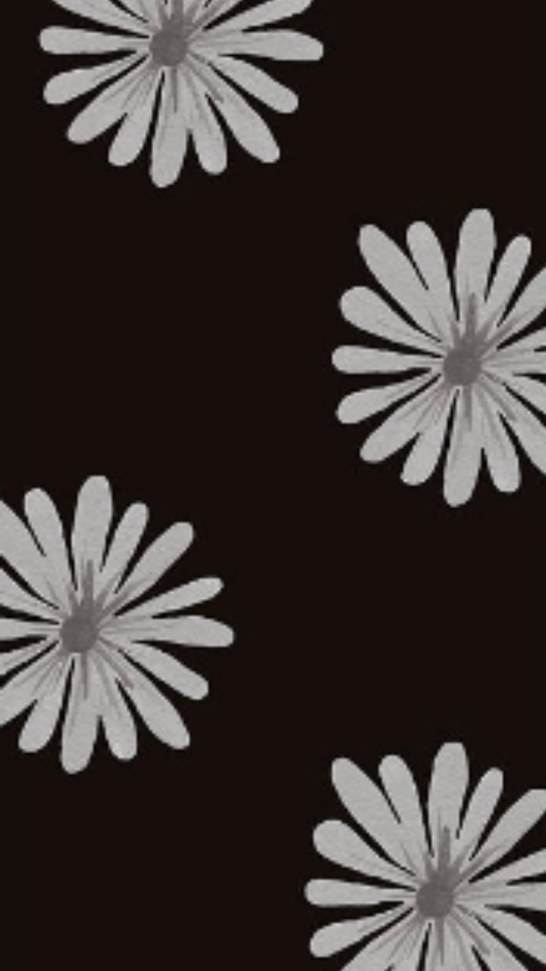 A black and white flower pattern on dark background - Black, iPhone