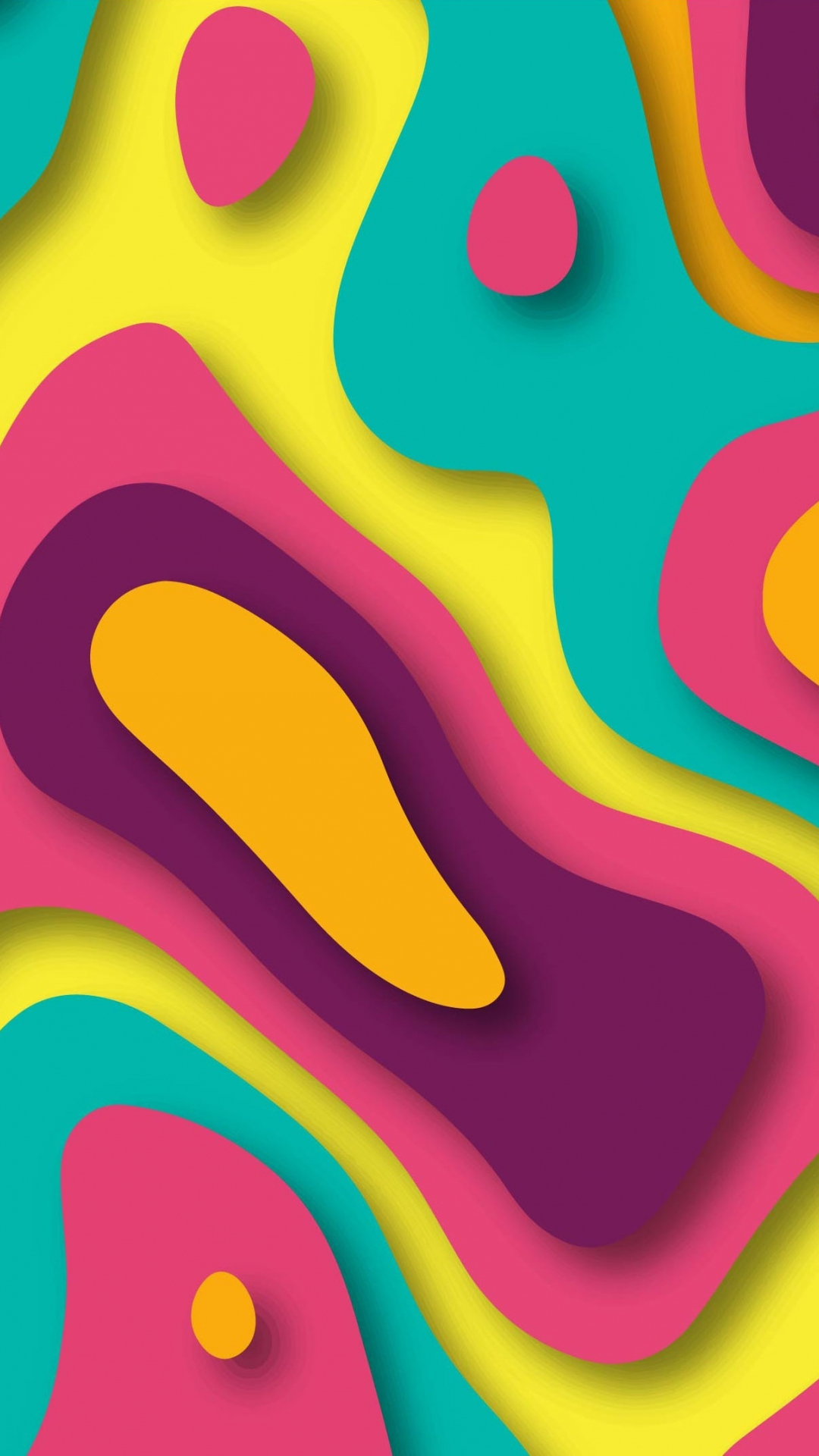 A colorful abstract pattern with different shapes - Colorful