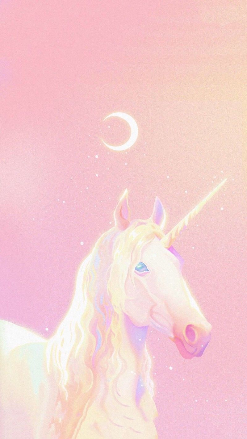 IPhone wallpaper of a unicorn with a pink background - Unicorn