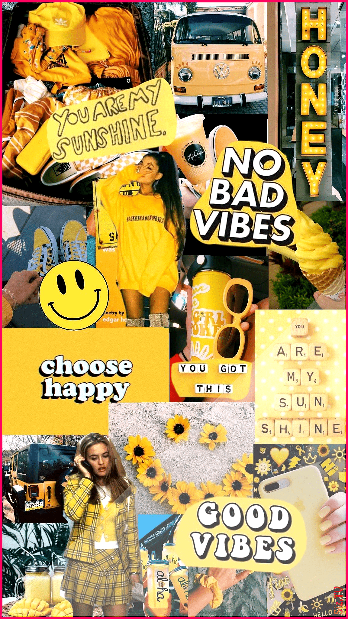 Aesthetic collage background with yellow and white colors - VSCO