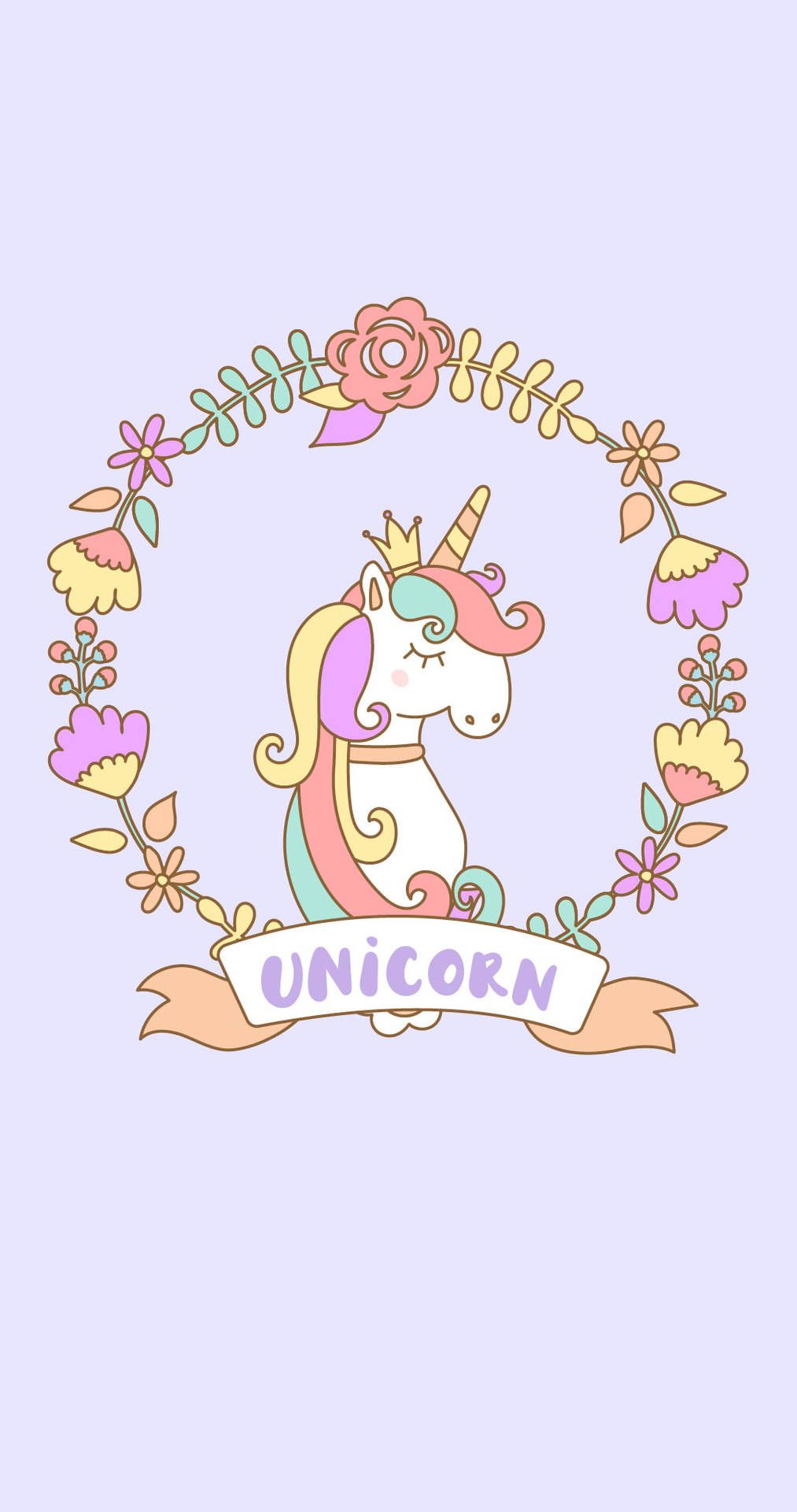 A cute unicorn with flowers and leaves around it - Unicorn