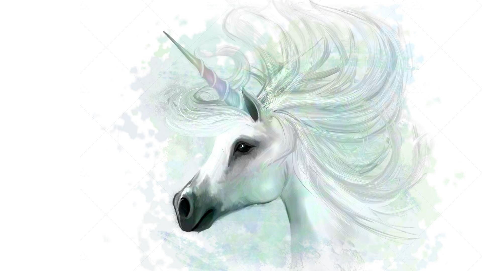 A watercolor unicorn with long hair - Unicorn