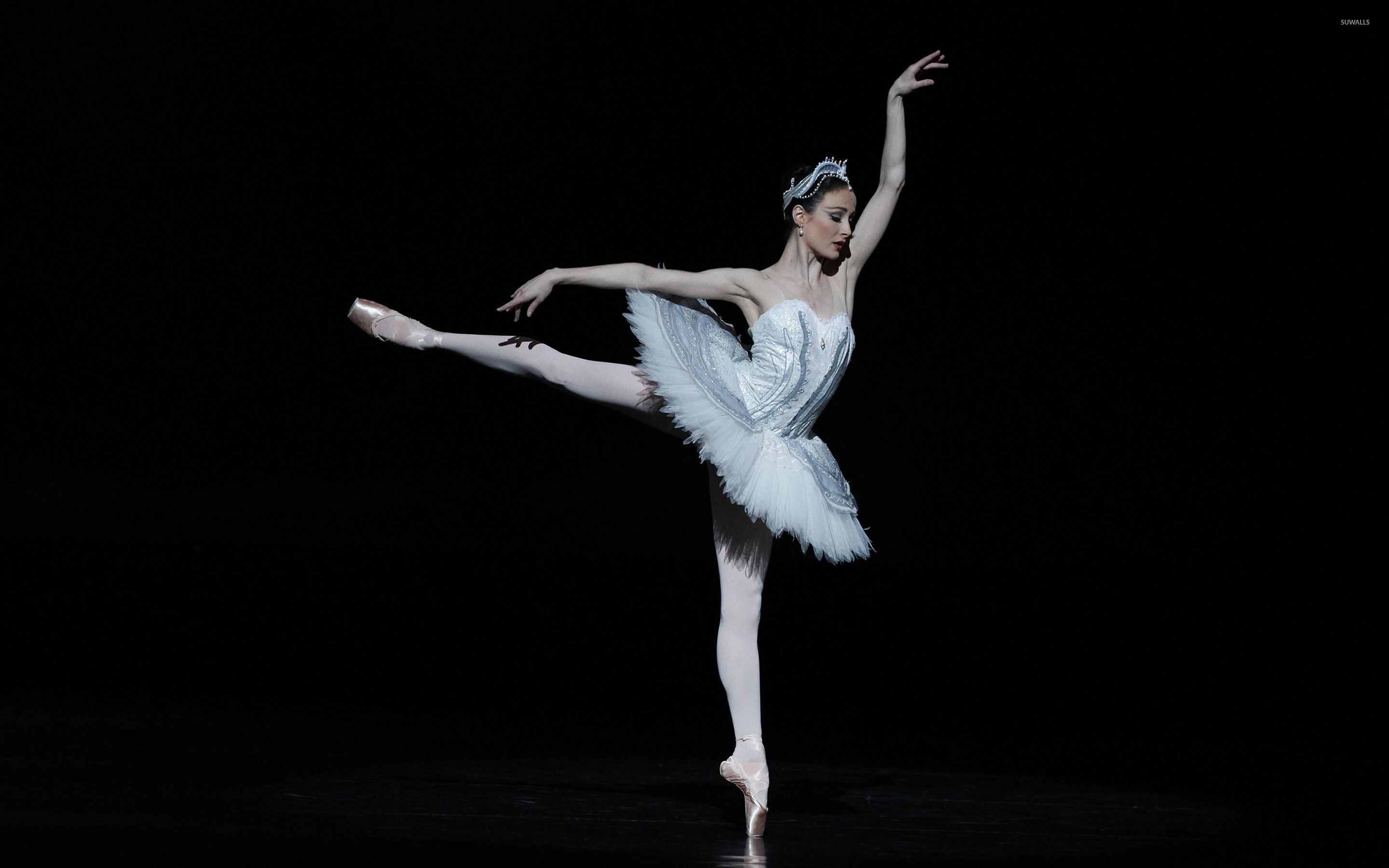 Ballerina in a white dress on stage - Ballet