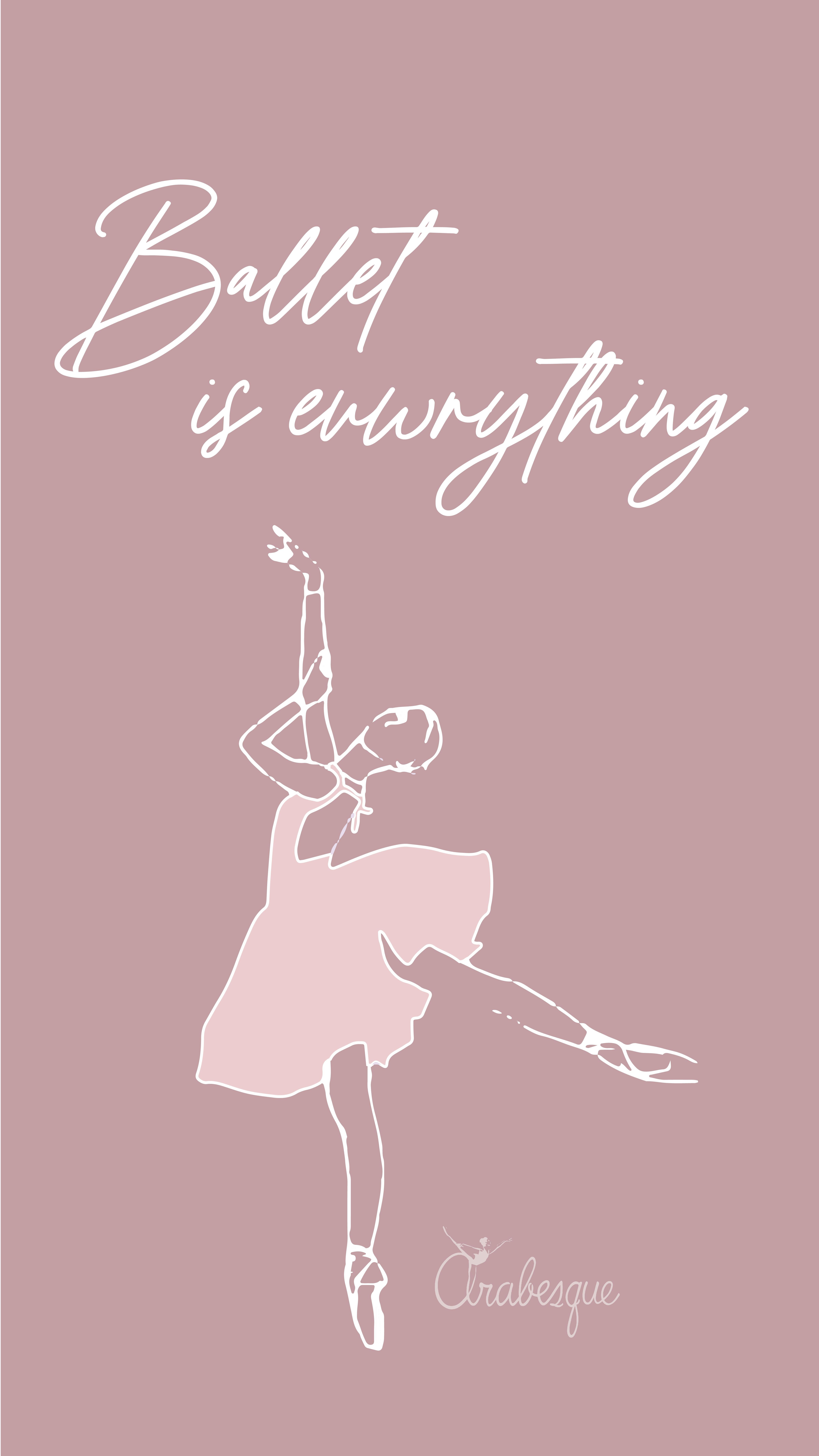 A beautiful poster with a ballerina in a pose and the words 