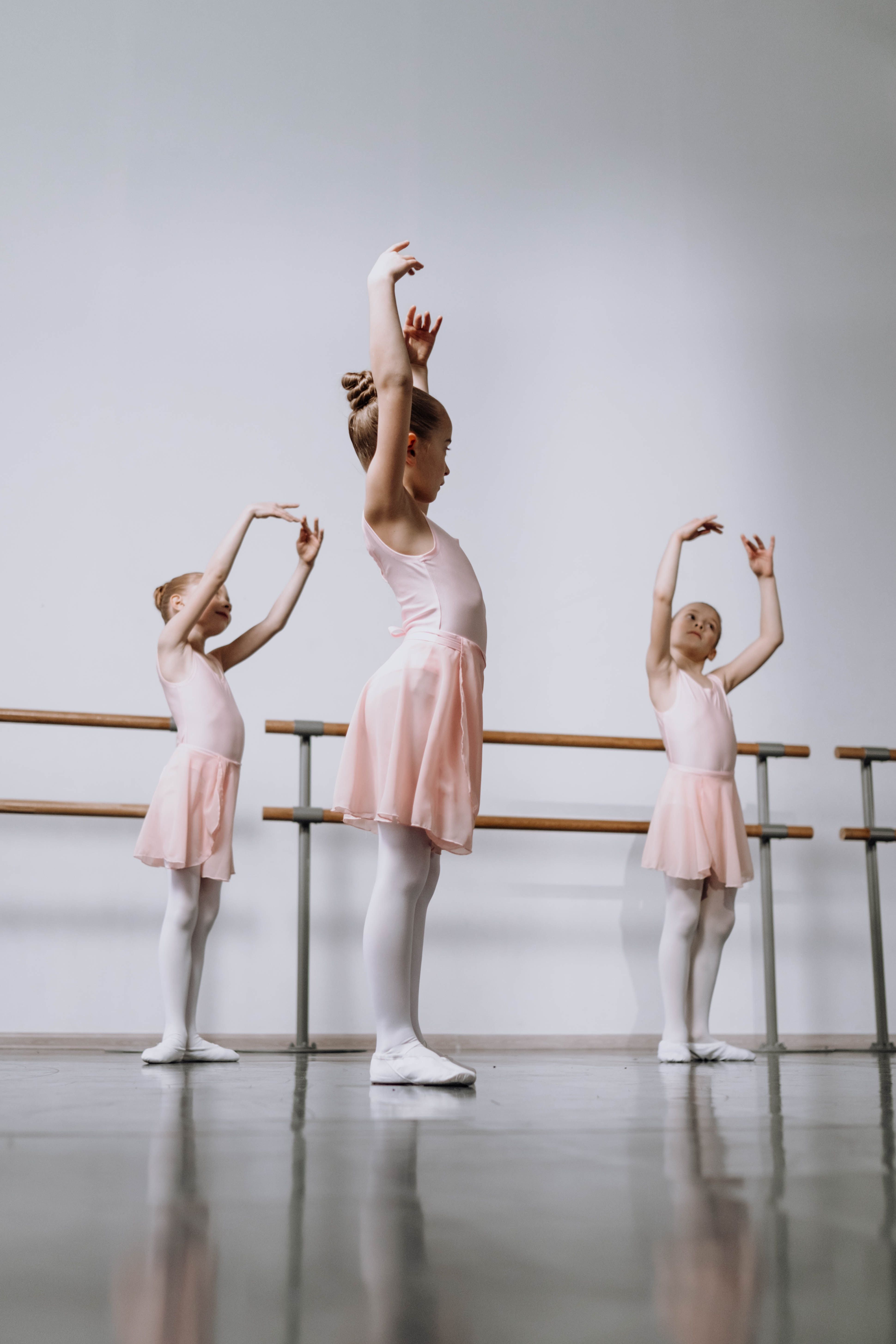 Three young girls in pink tutus  - Ballet