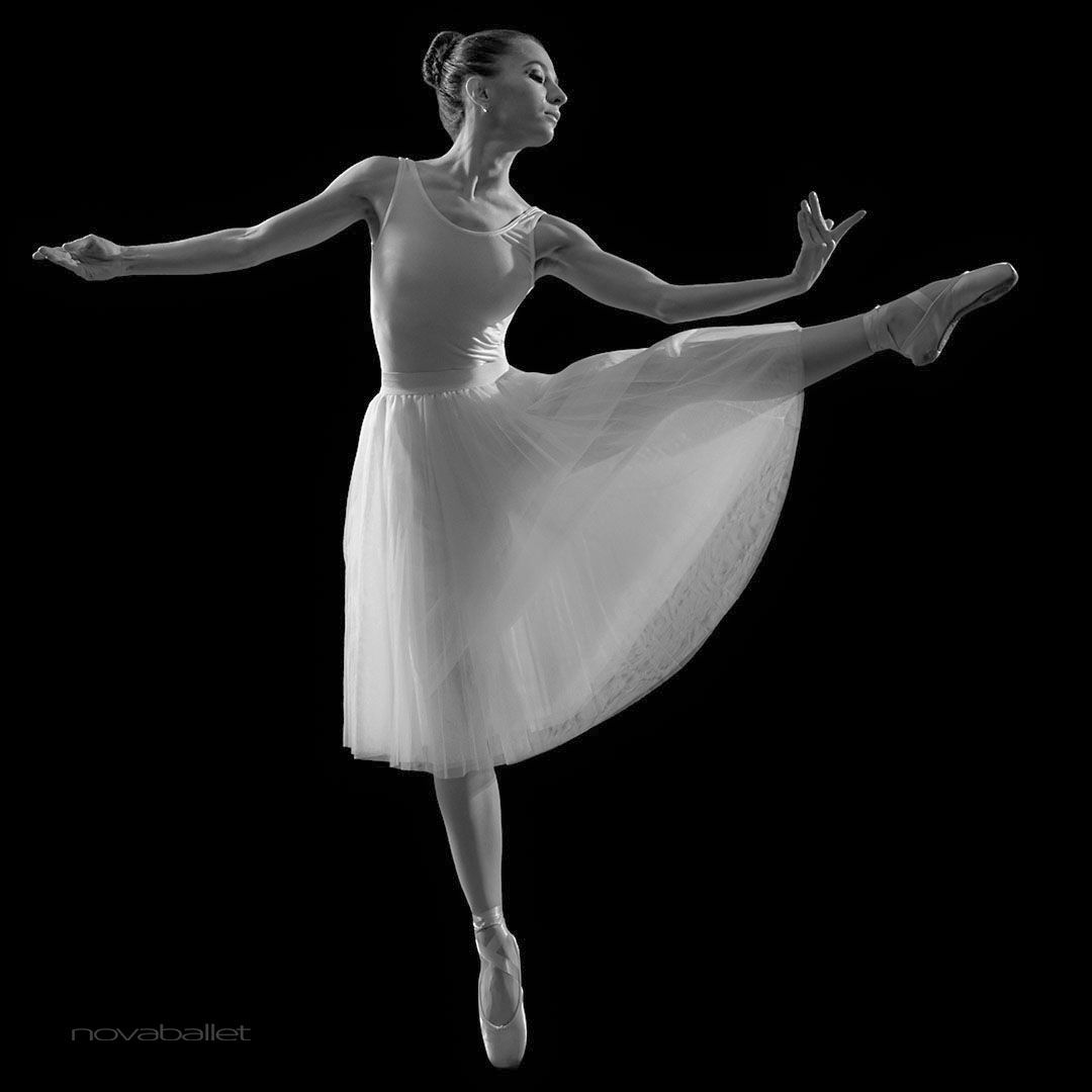 A ballerina in a white tutu dances on pointe - Ballet