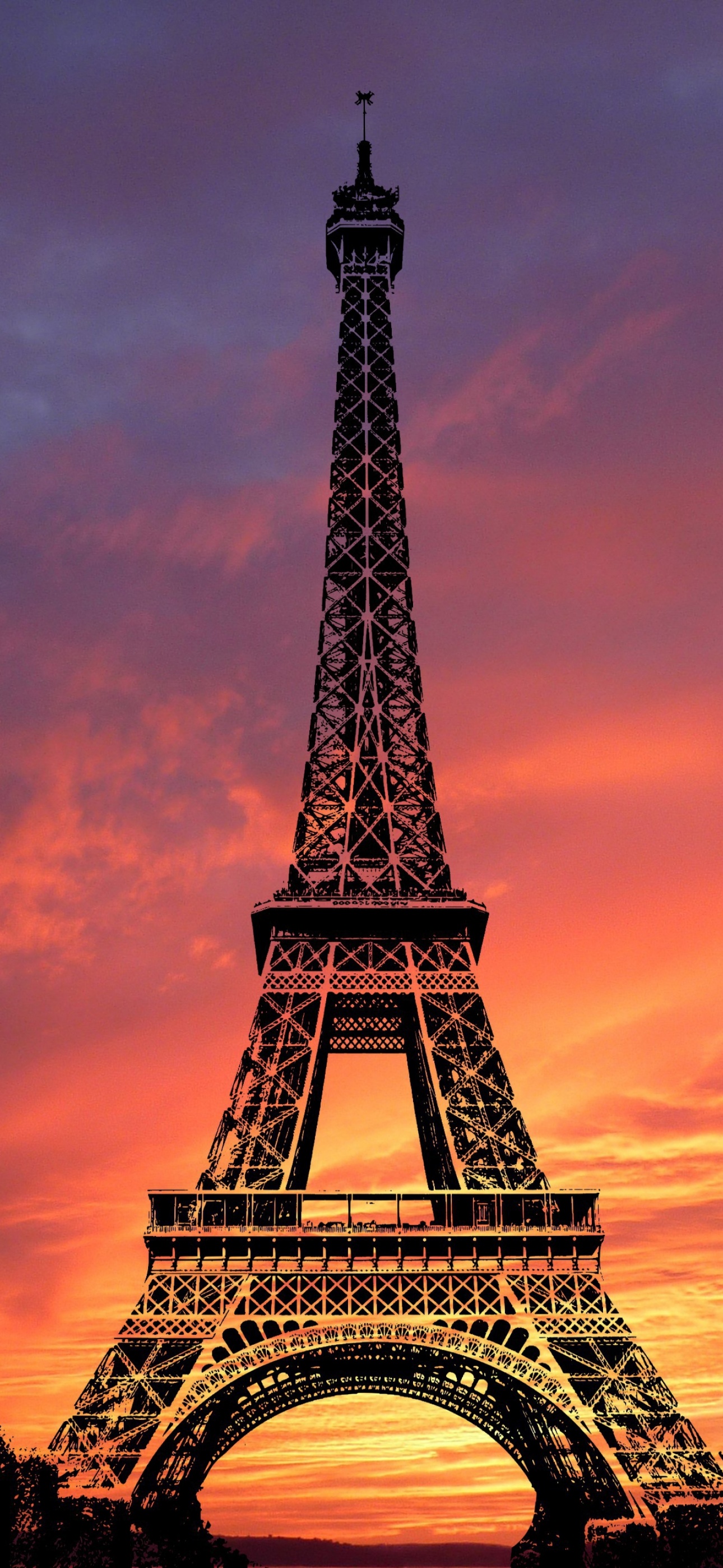 Eiffel Tower Wallpaper 4K, Sunset, Evening sky, World