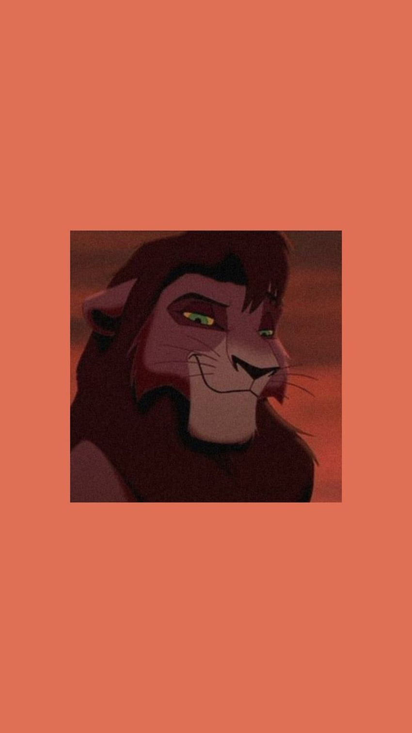 The lion king simba with a red background - The Lion King