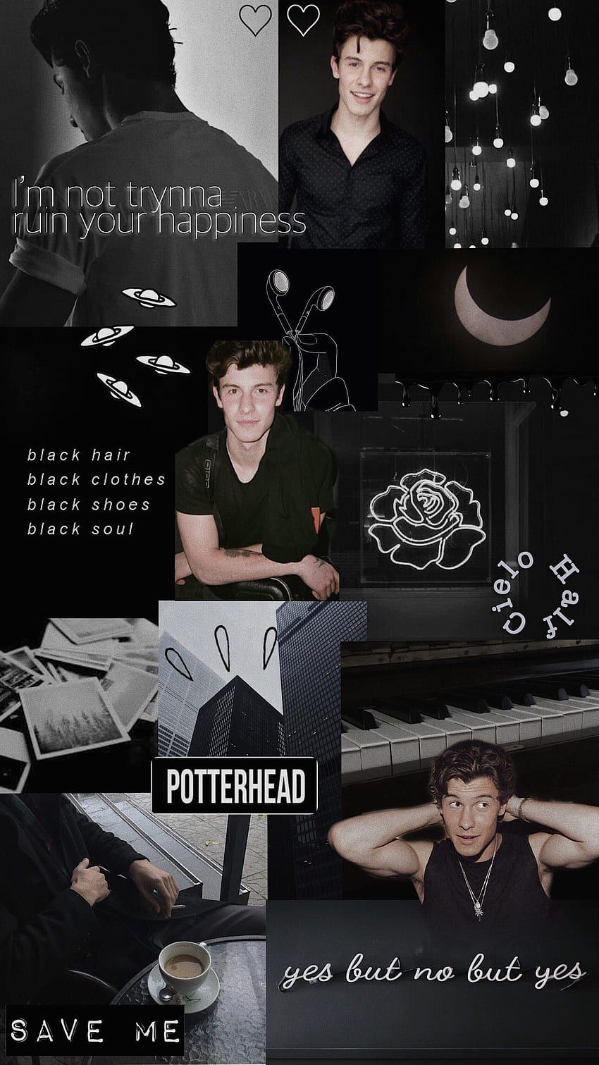 A collage of pictures with different people in them - Shawn Mendes