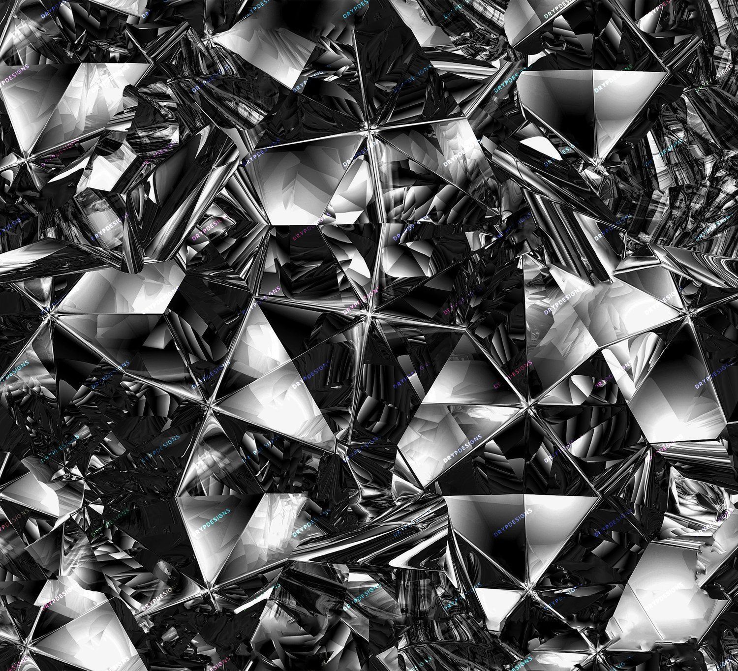 A black and white image of broken glass - Diamond