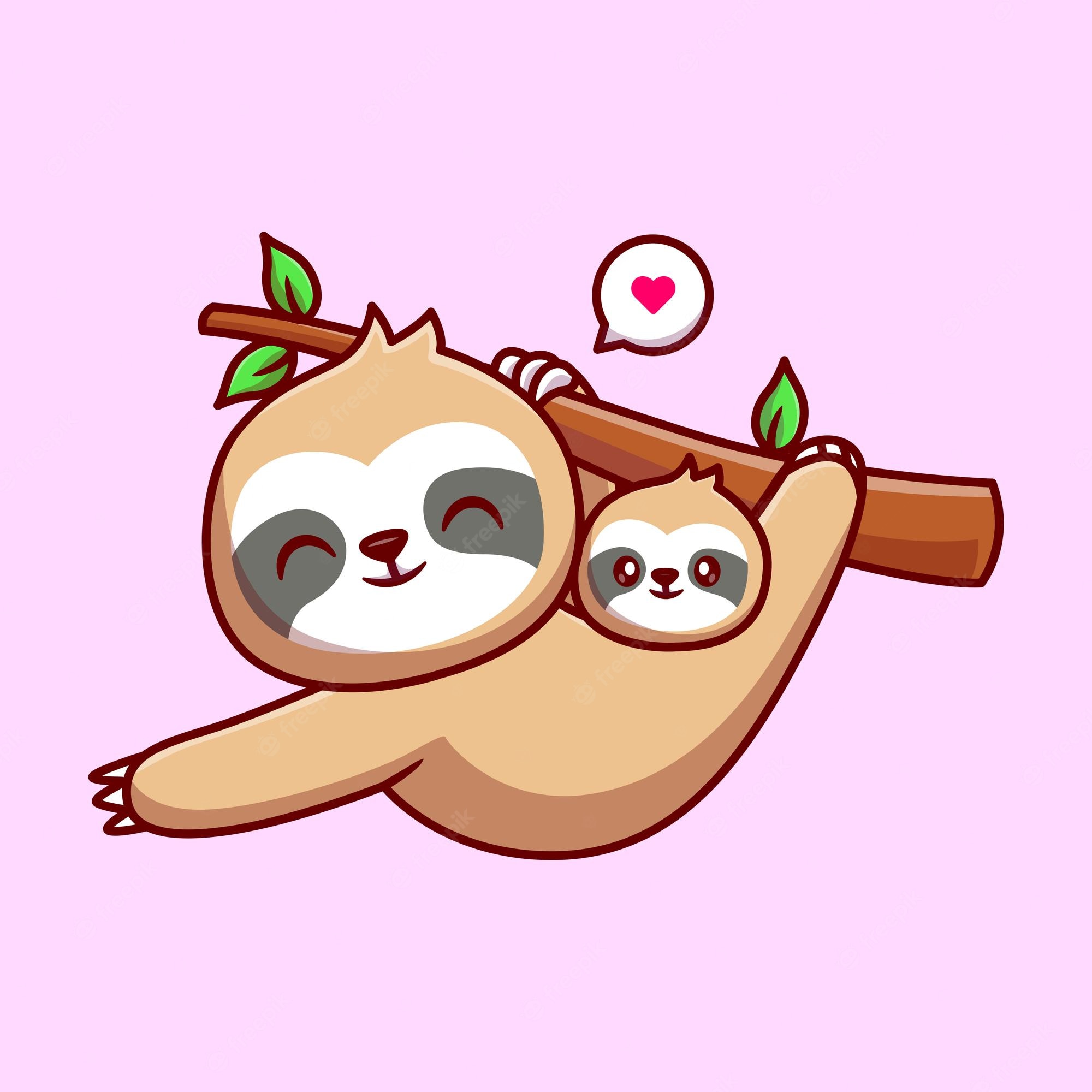 A cute sloth is hanging from the branch - Sloth