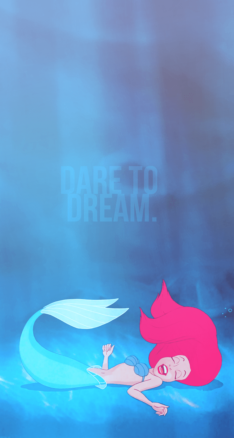A phone wallpaper of a mermaid named Ariel from the Little Mermaid. - Ariel