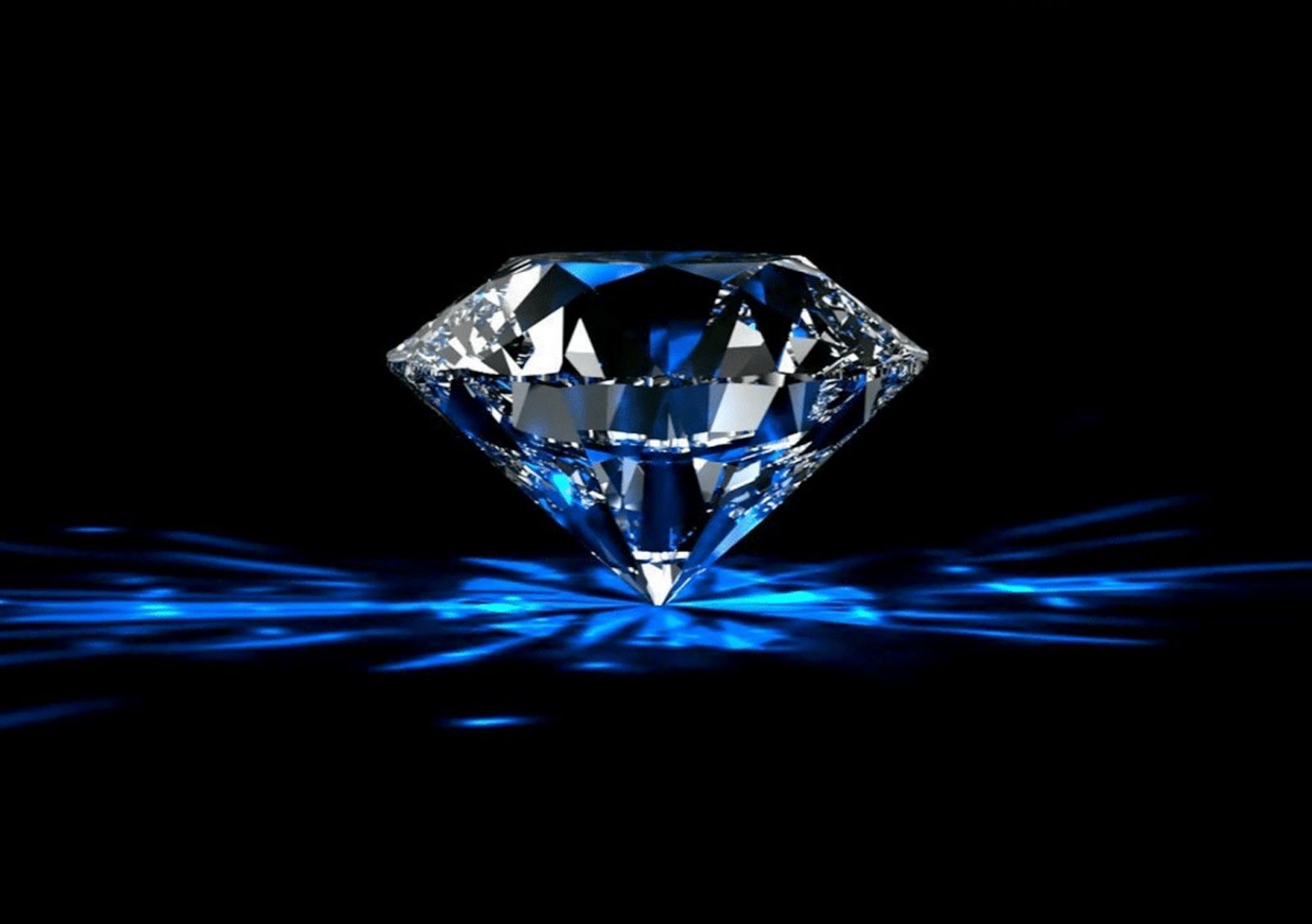 A diamond with blue light shining on it - Diamond