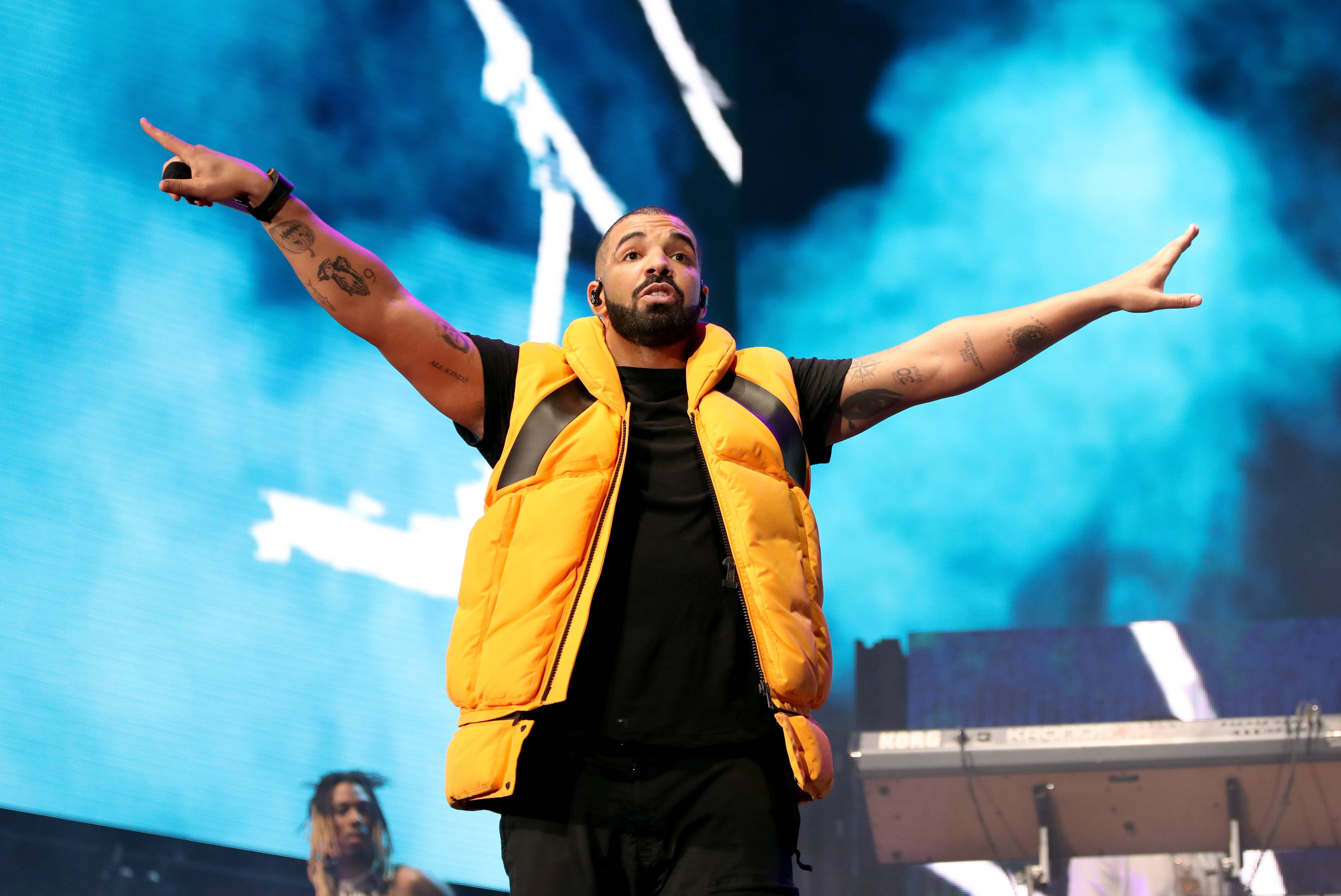 Drake performs at the Wireless Festival in London on July 7, 2018. - Drake