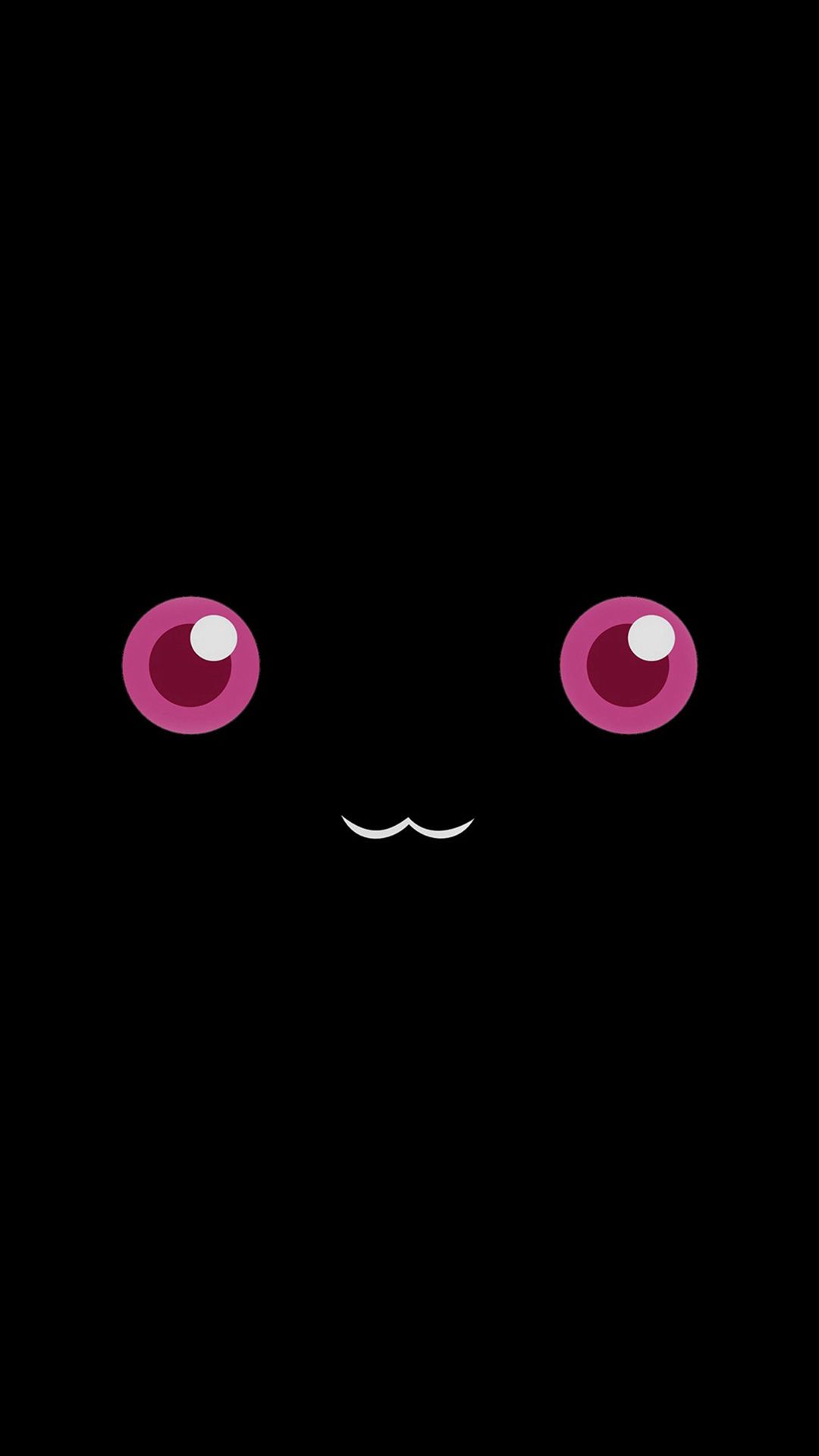 A black background with pink eyes - Black anime