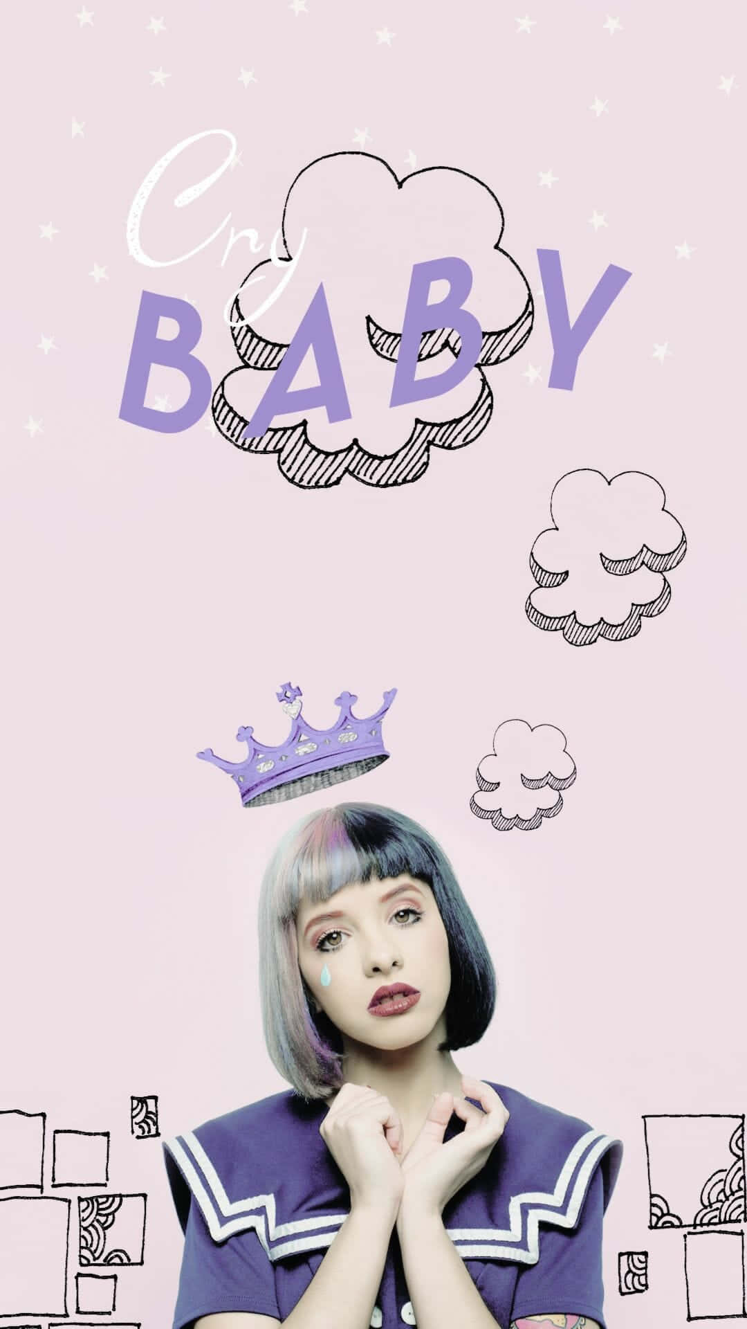 A phone wallpaper of Billie Eilish with a pink background and the words 