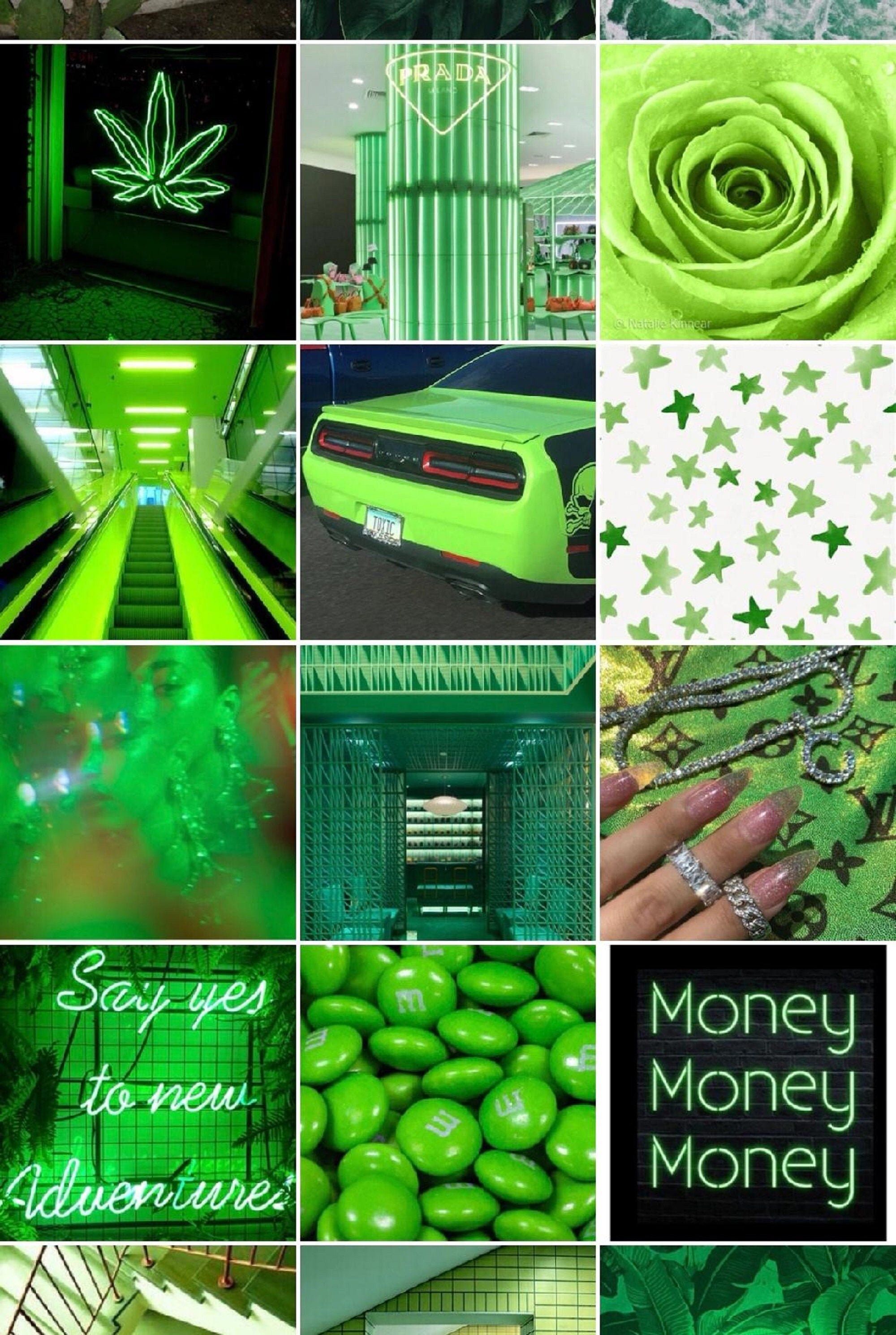 Boujee Aesthetic Wall Collage Kit Green