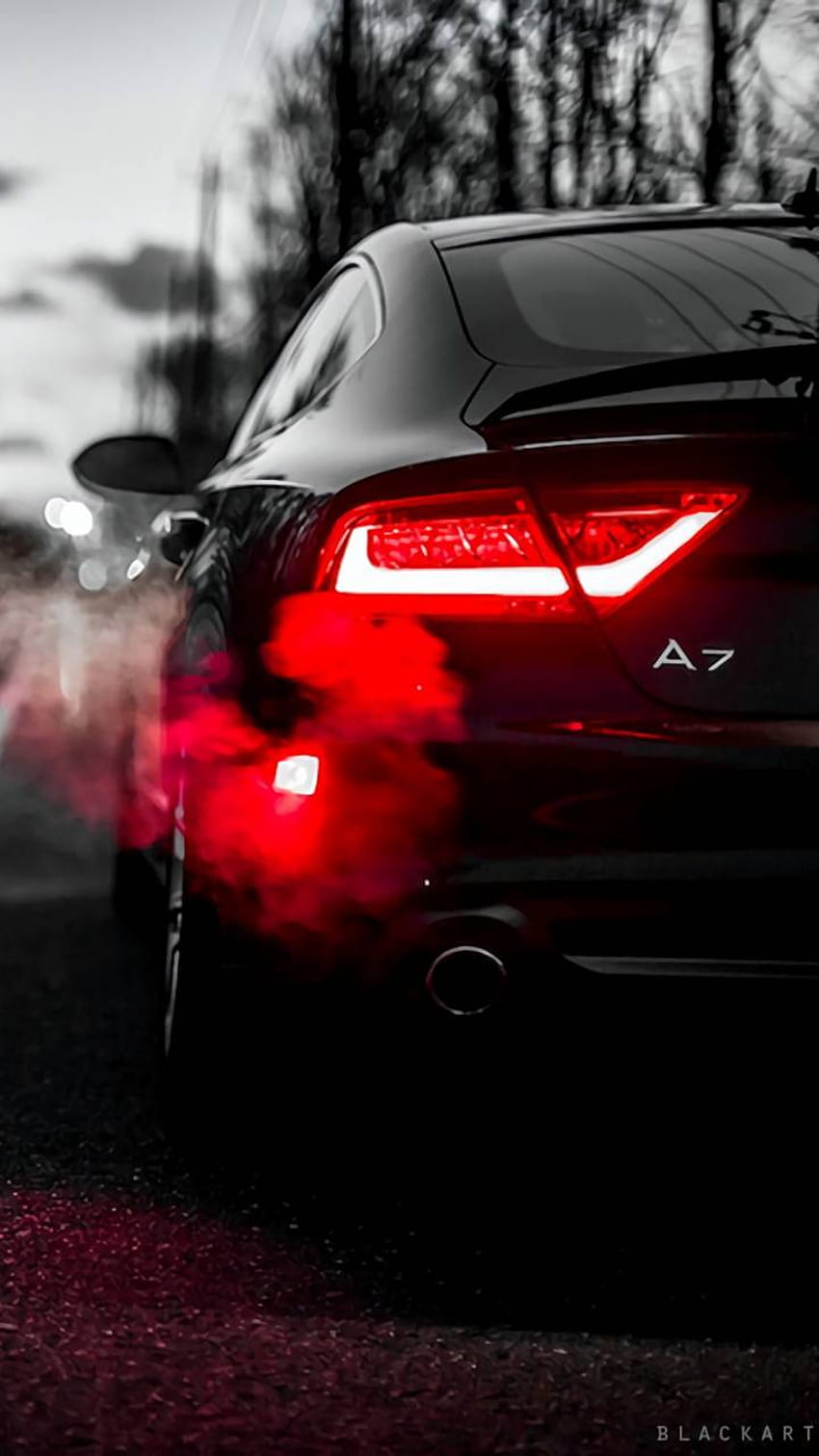 A black and white image of an audi car - Cars