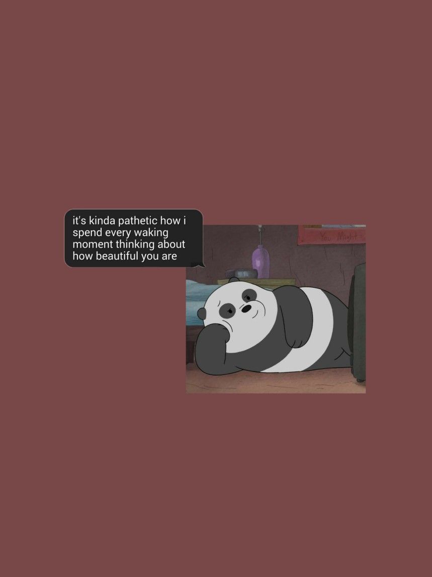 A panda laying on the ground with text - Panda